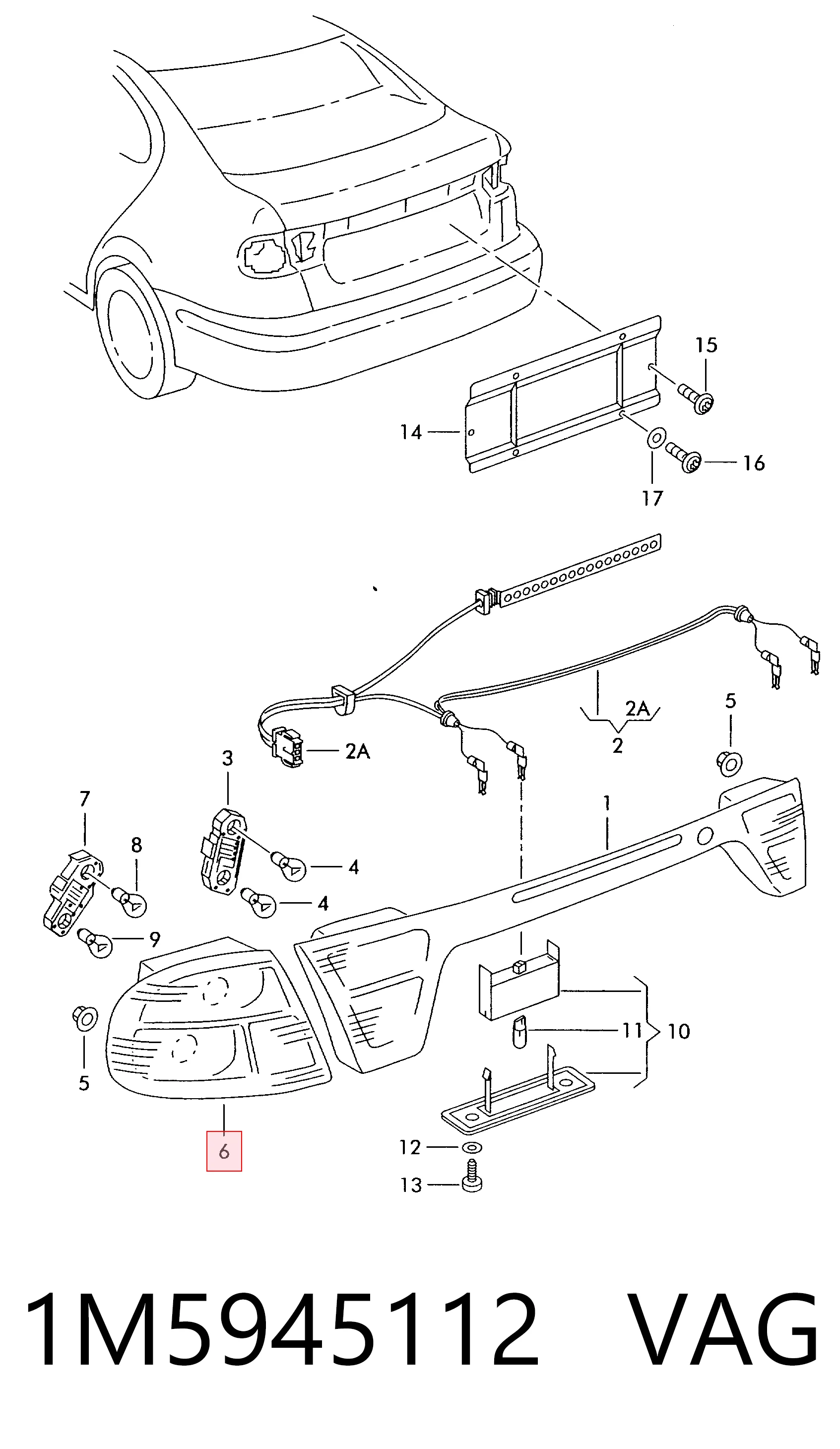 Do koszyka Lampa zespolona tylna prawa Seat Toledo II 1M2