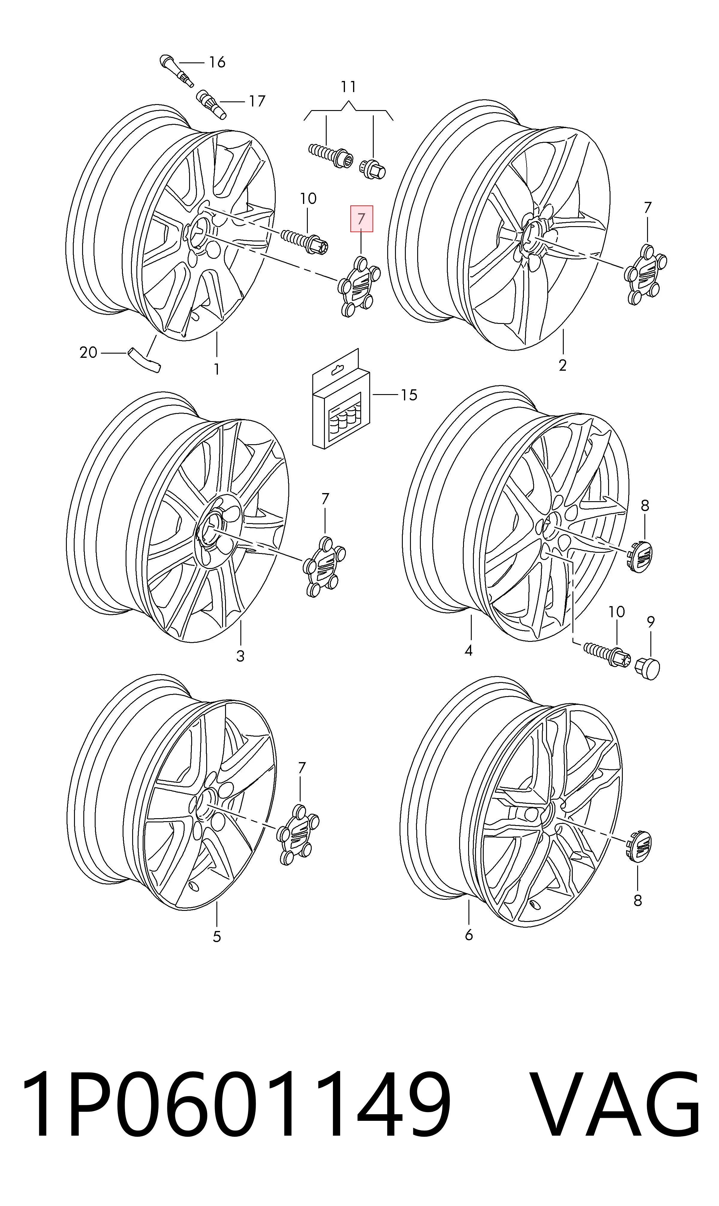 Kołpak do obręczy koła do Seat Altea XL 5P5, 5P8