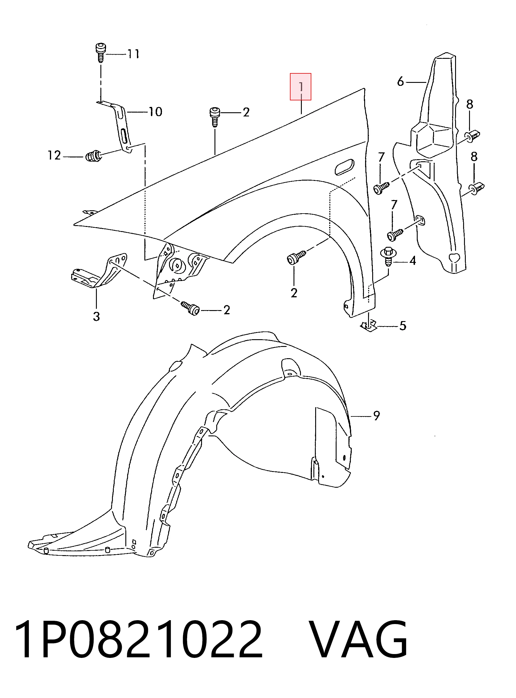 Błotnik przedni prawy do Seat Leon II 1P1