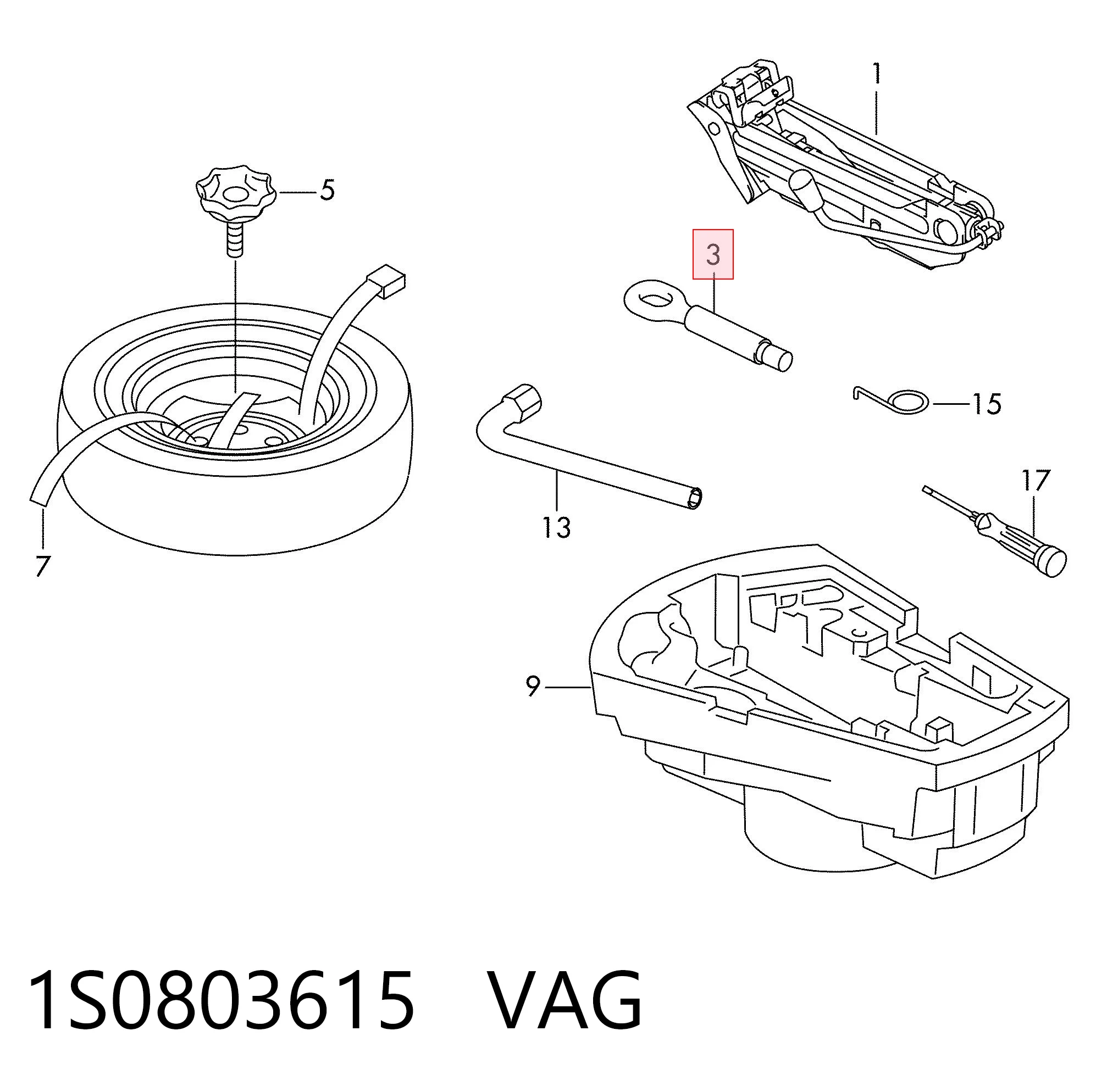 1S0803615 VAG Hak holowniczy