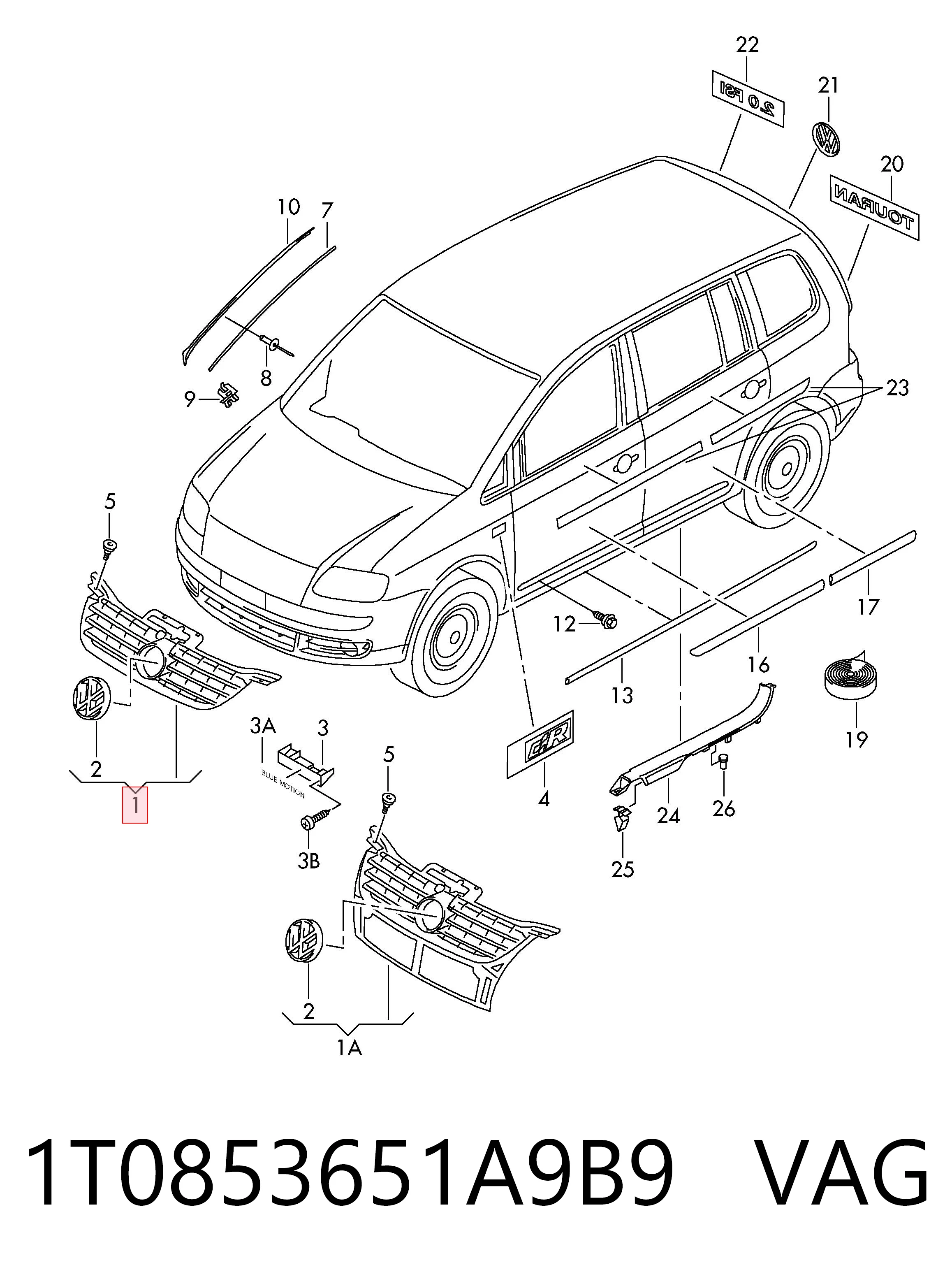 Atrapa chłodnicy Volkswagen Caddy III kombi (2KB, 2KJ, 2CB, 2CJ) (2004 - 2015) cena, od 51,43 USD