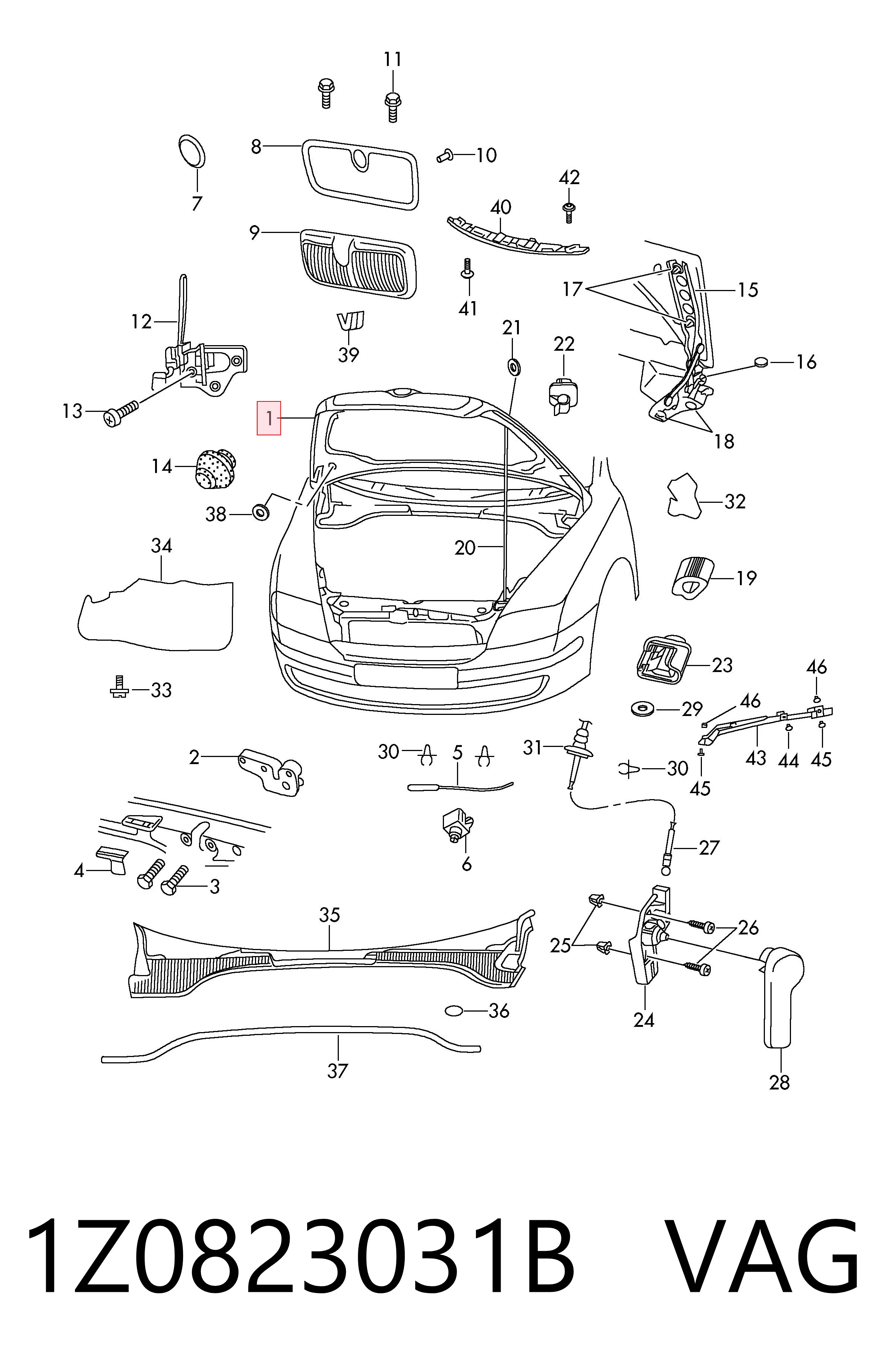 Do koszyka Maska silnika Skoda Octavia II A5 1Z3