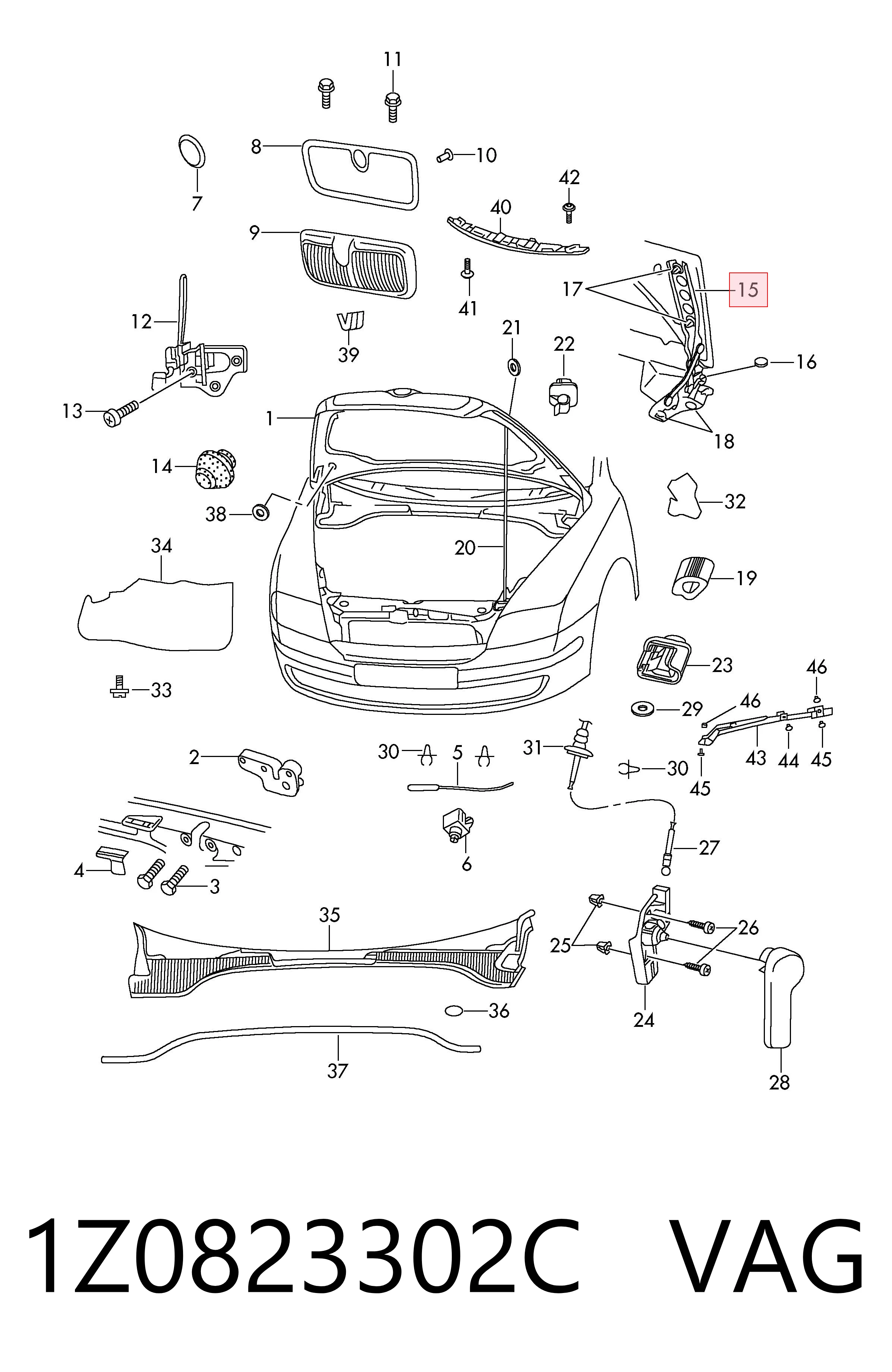 1Z0823302C VAG Zawias maski prawy