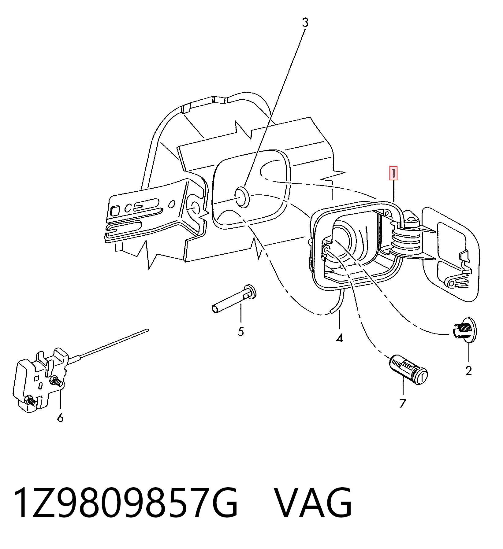1Z9809857G VAG Klapka wlewu paliwa