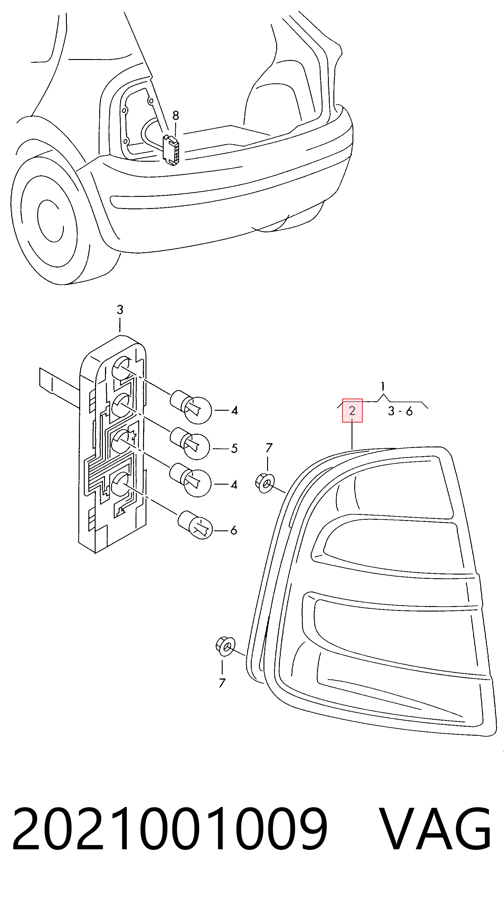  Lampa zespolona tylna lewa Skoda Fabia 1