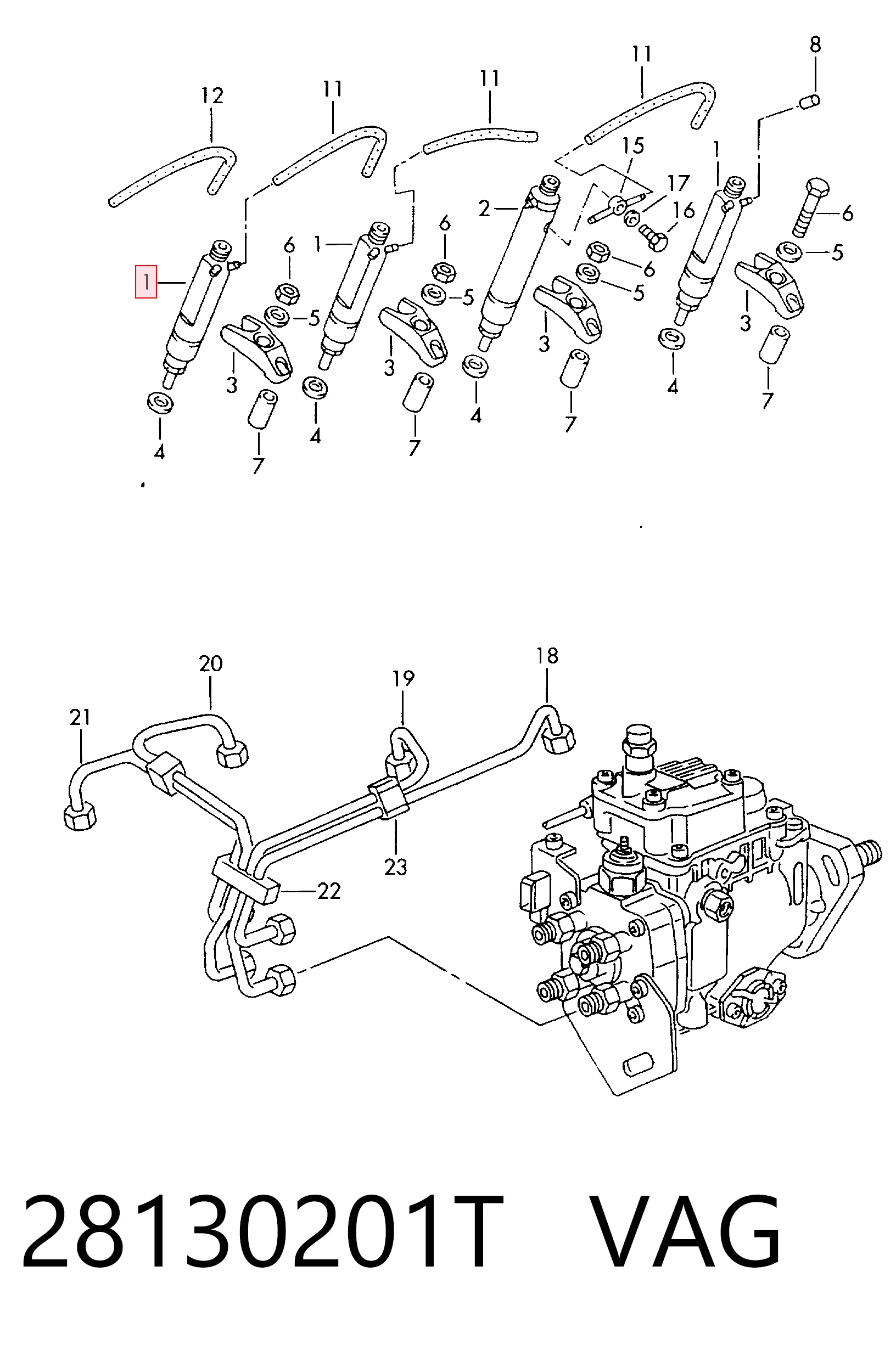 Wtryskiwacz paliwa Volkswagen Passat B3, B4 kombi (3A5, 351, 315) (1988 - 1997) cena, od 39,16 USD