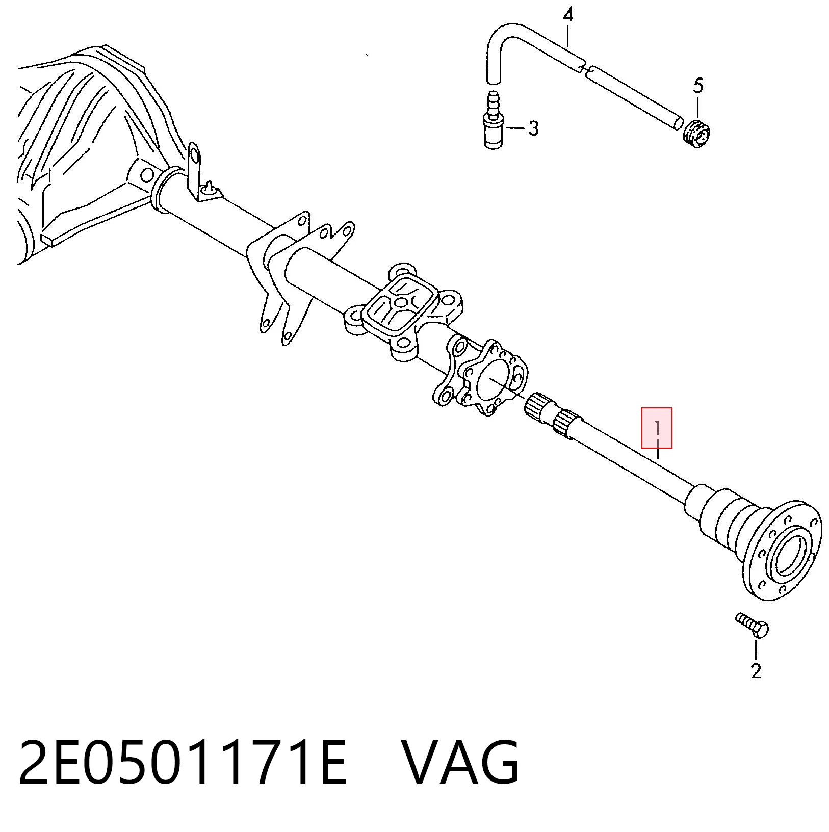 2E0501171E VAG Półoś tylna lewa