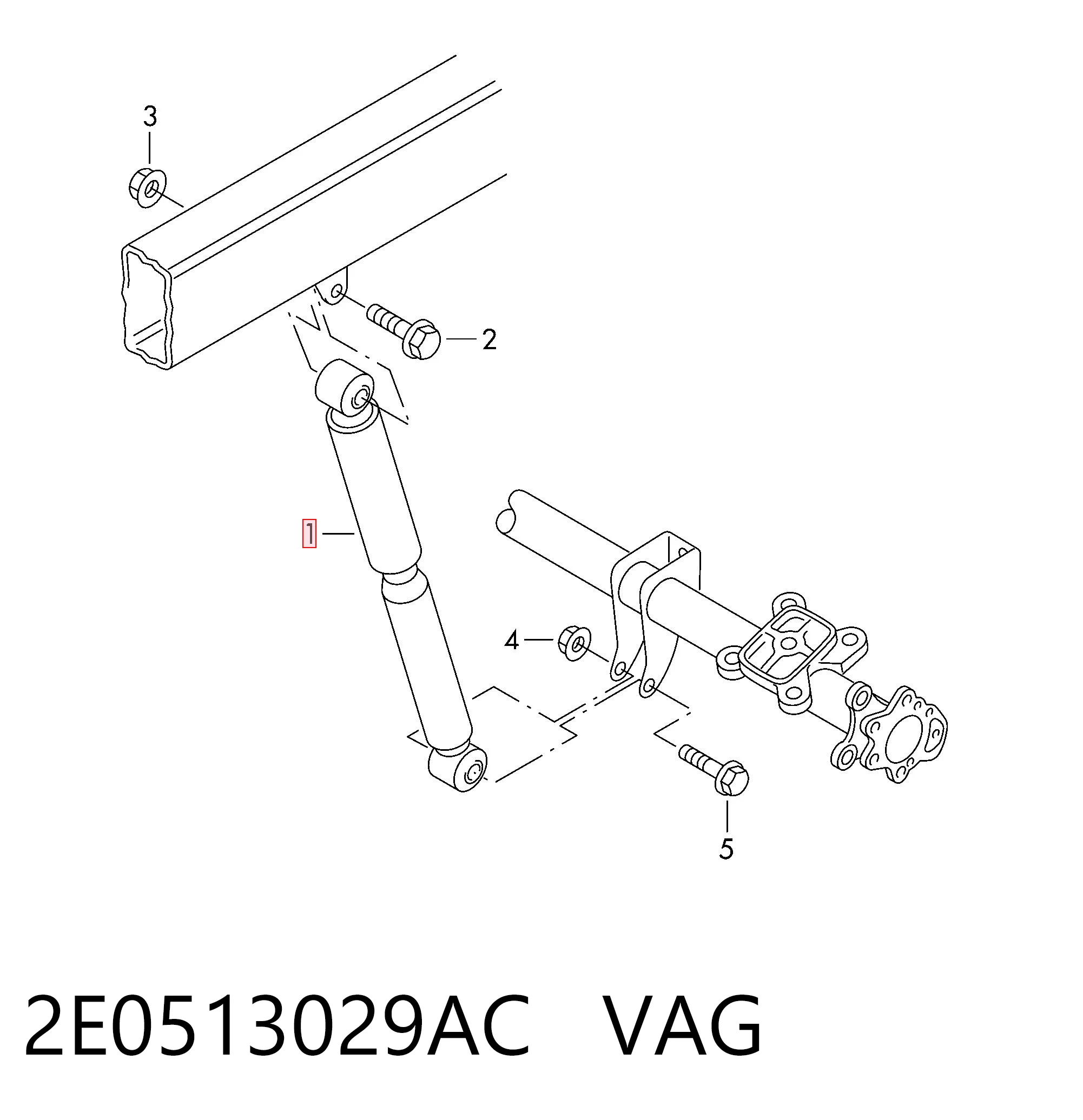 2E0513029AC VAG Amortyzator tylny