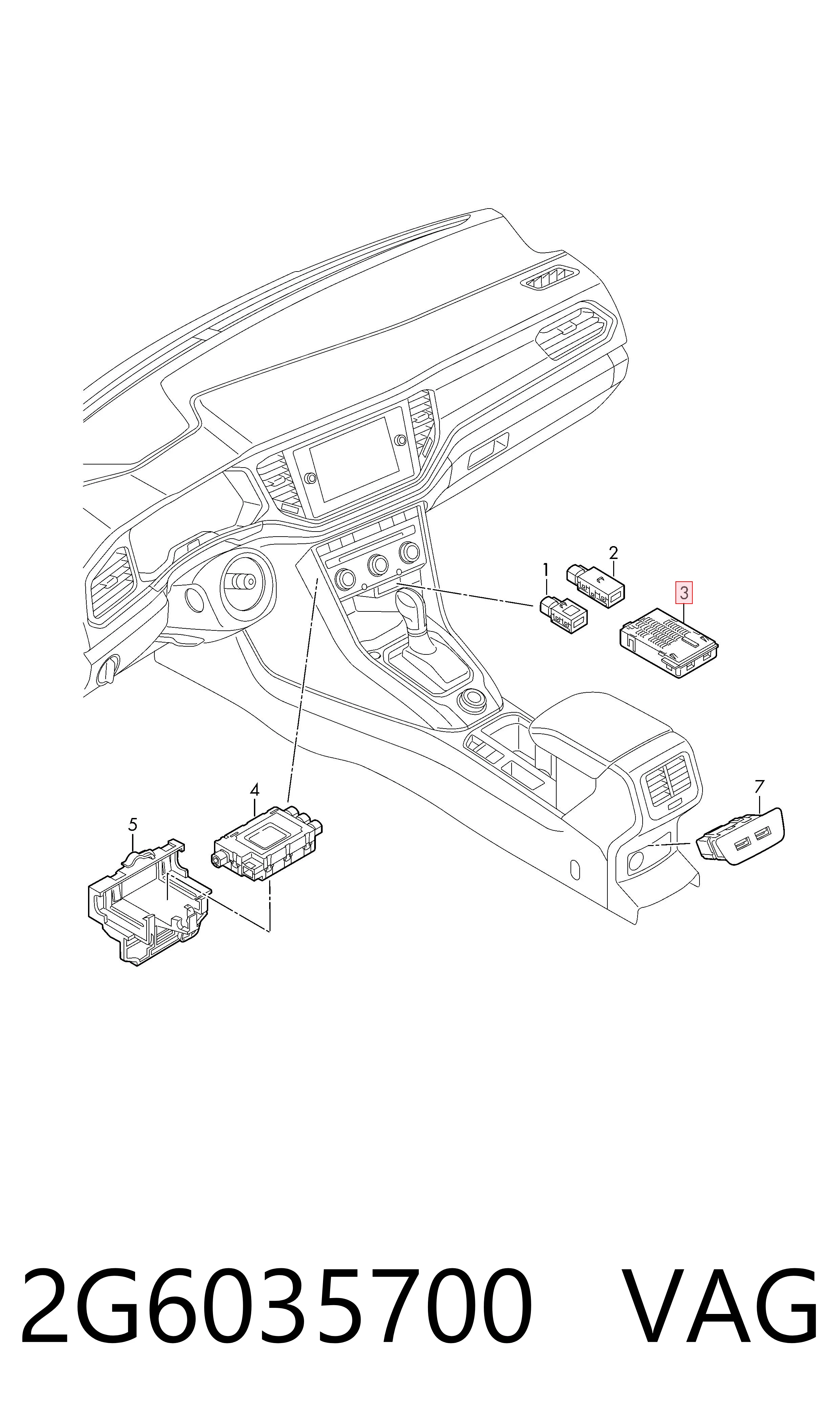 Rozgałęźnik USB VAG 2G6035700 cena, od 81,72 USD