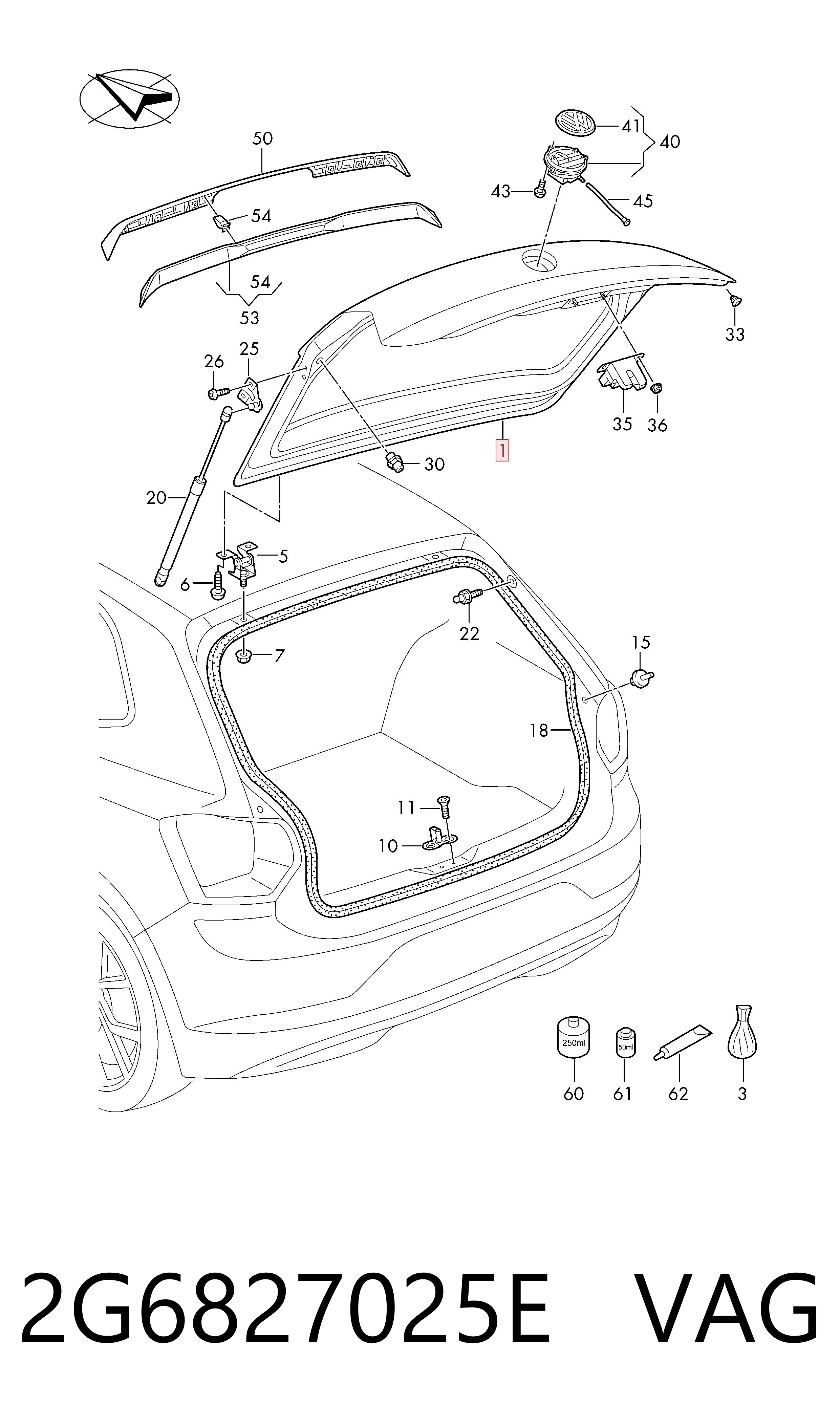 Kupić Drzwi tylne (bagażnika 3/5) Volkswagen Polo VI AW1, BZ1, AE1 w dobrej cenie