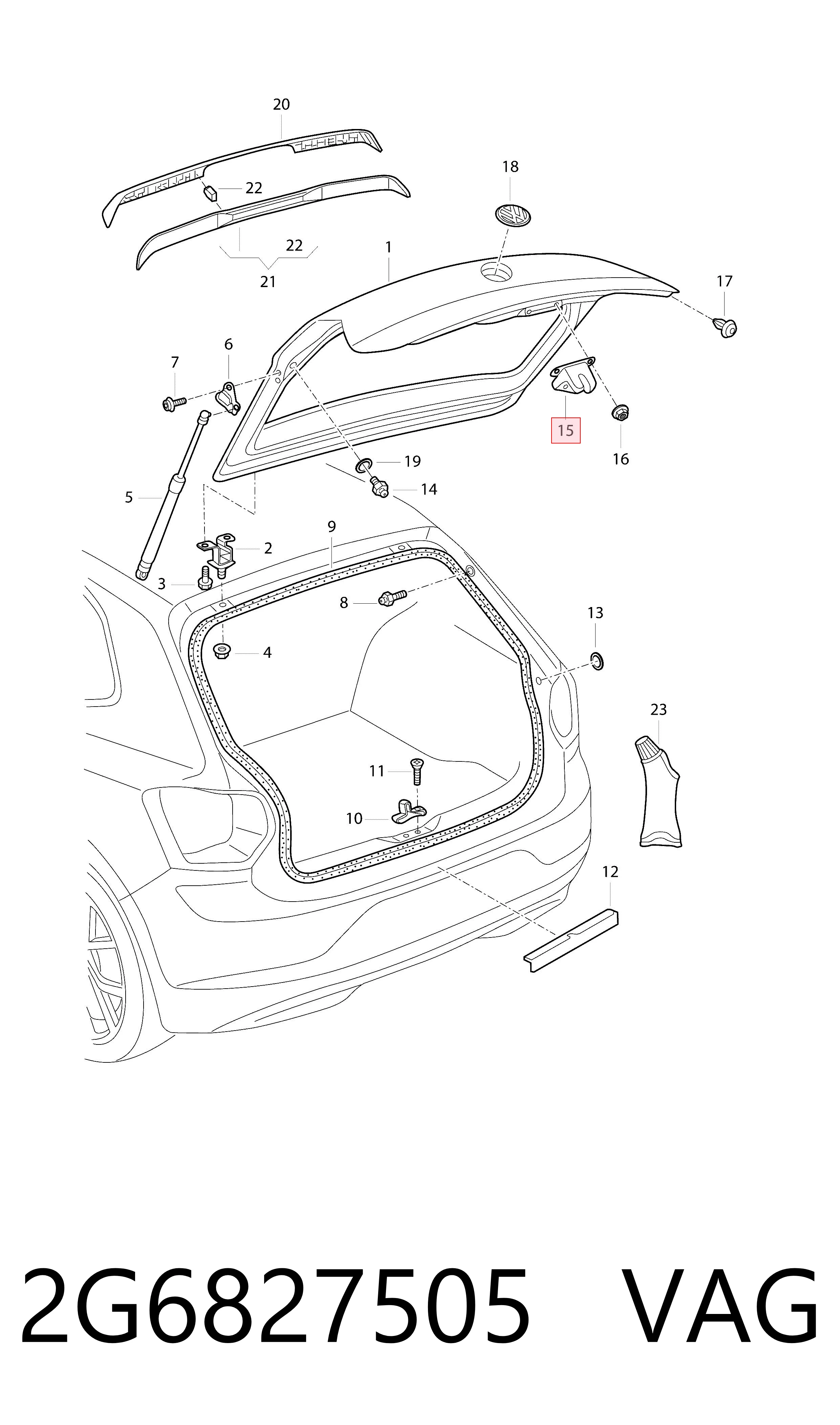 Zamek klapy bagażnika (3/5 drzwi tylnych) Volkswagen Polo VI hatchback (AW1, BZ1, AE1) (2017 - 2026) cena, od 49,35 USD