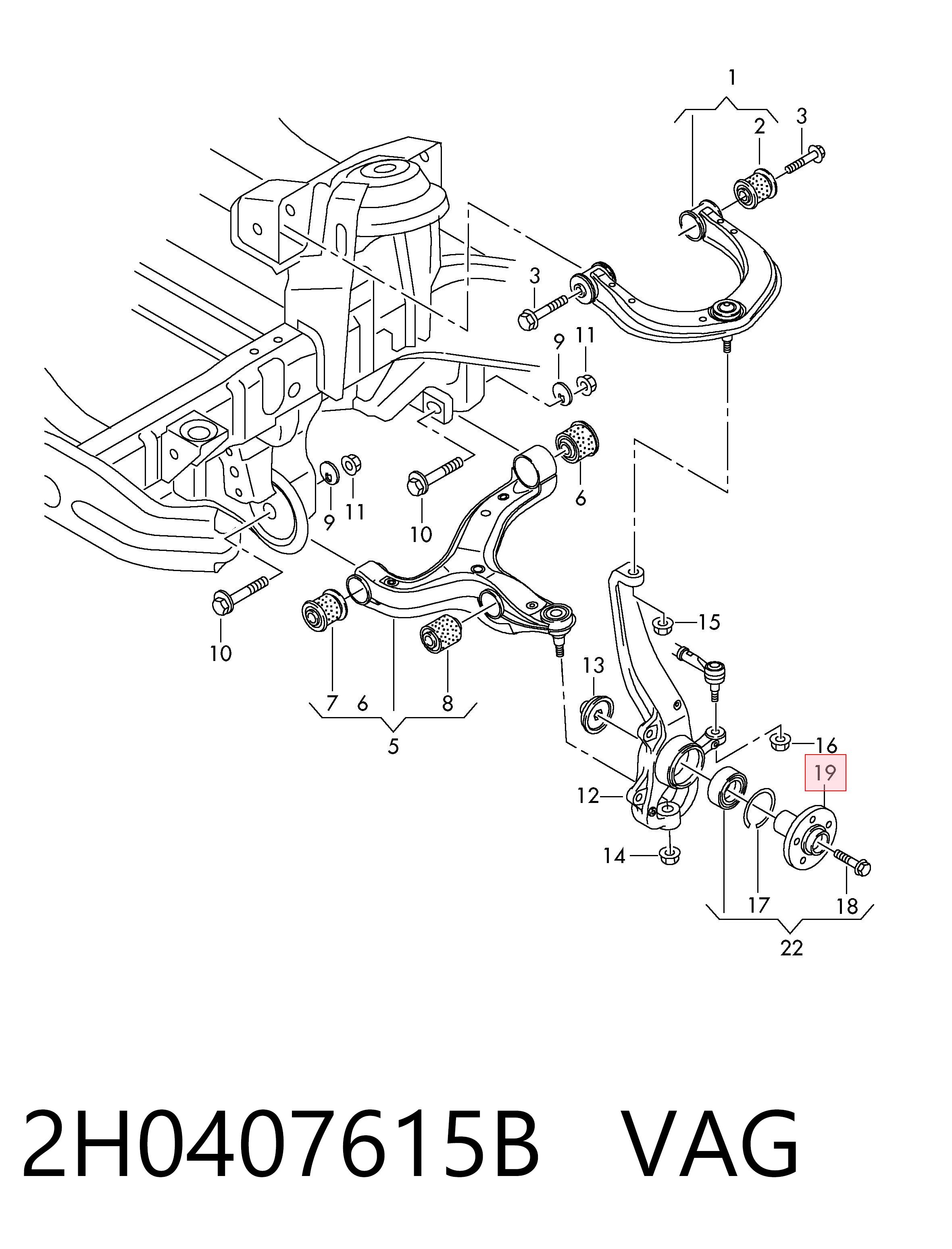 Piasta przednia do Volkswagen AMAROK  2HA, 2HB, S1B, S6B, S7A, S7B
