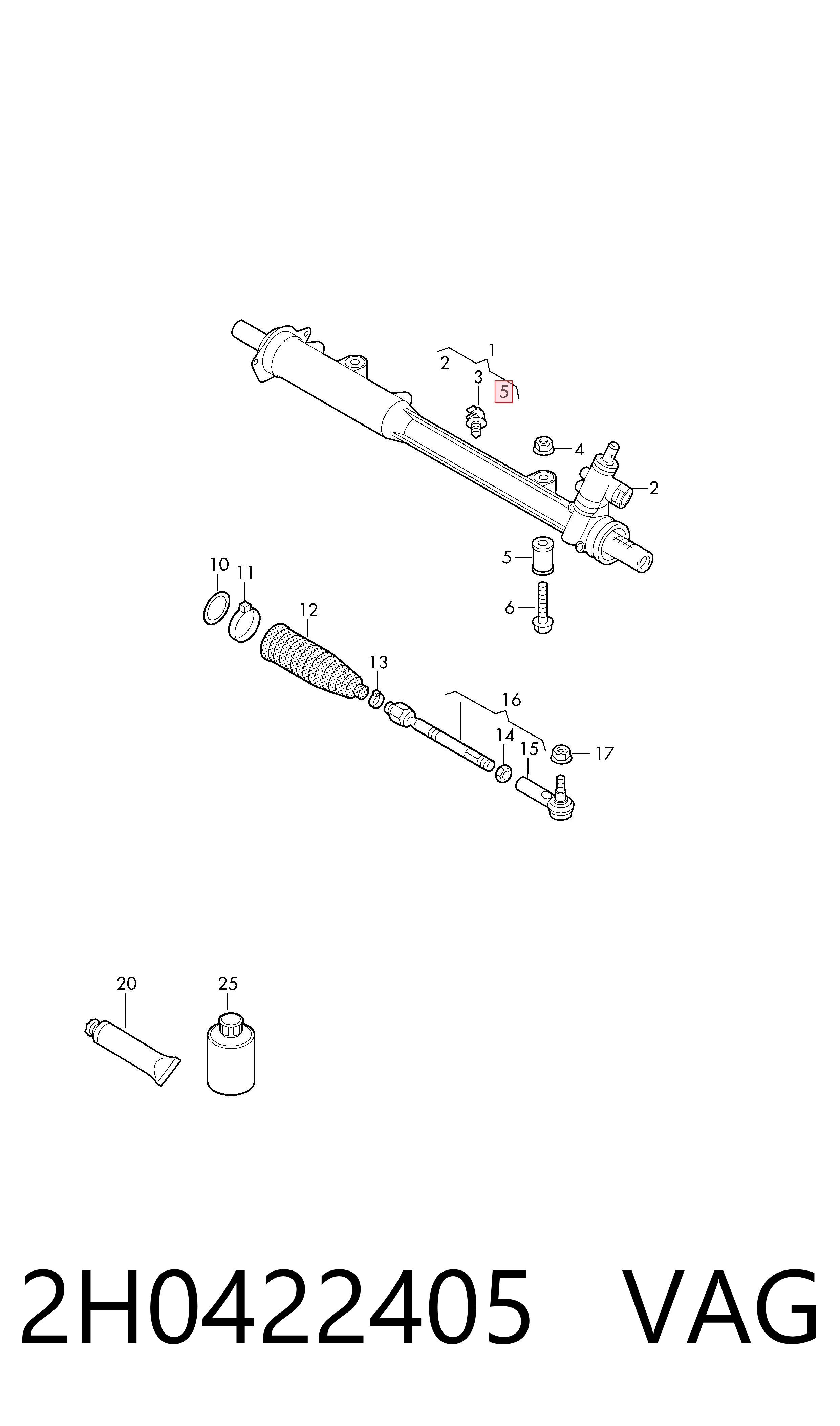 2H0422405 VAG Silentblock mocowania maglownicy