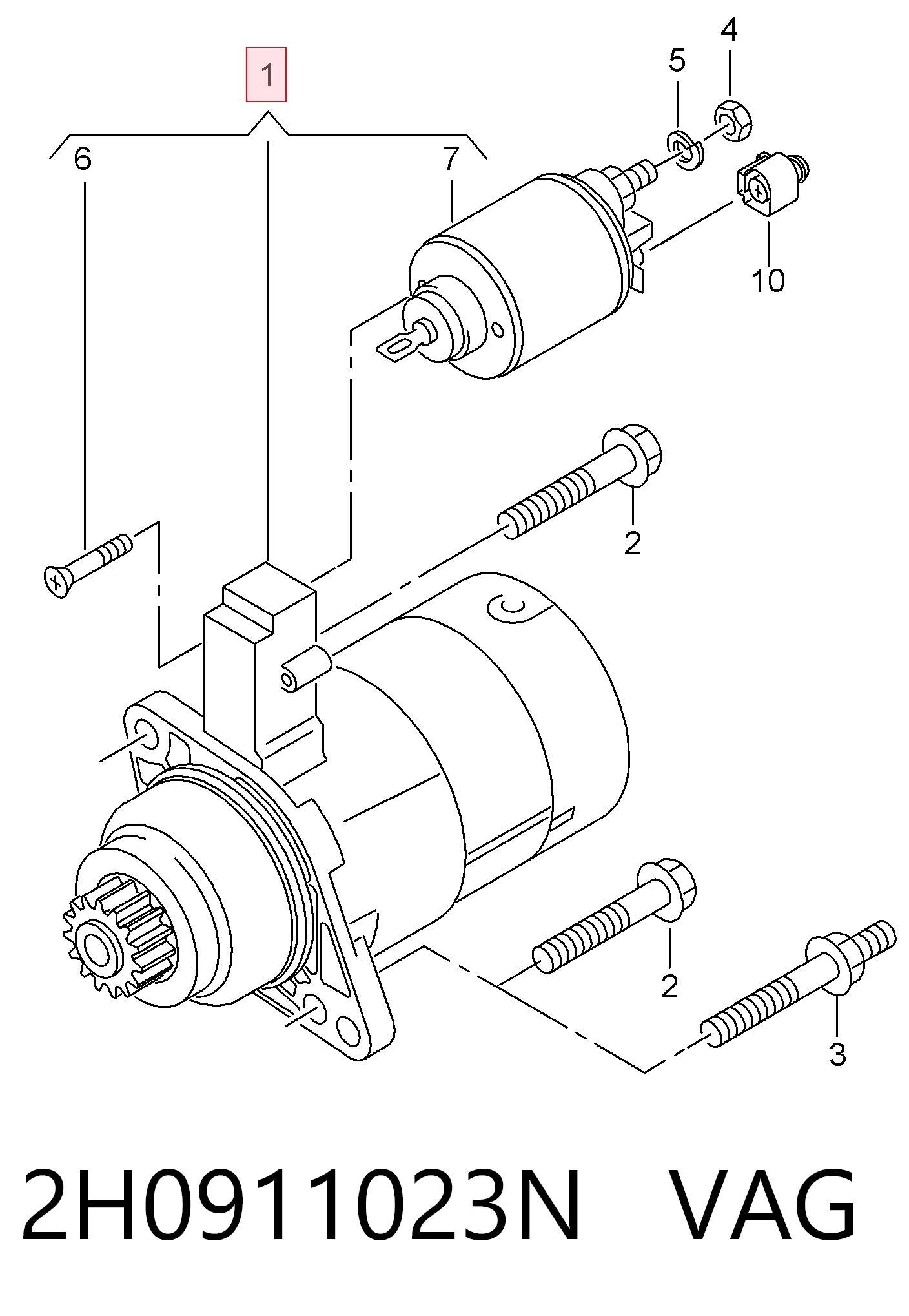 Rozrusznik VAG 2H0911023N cena, od 169,19 USD