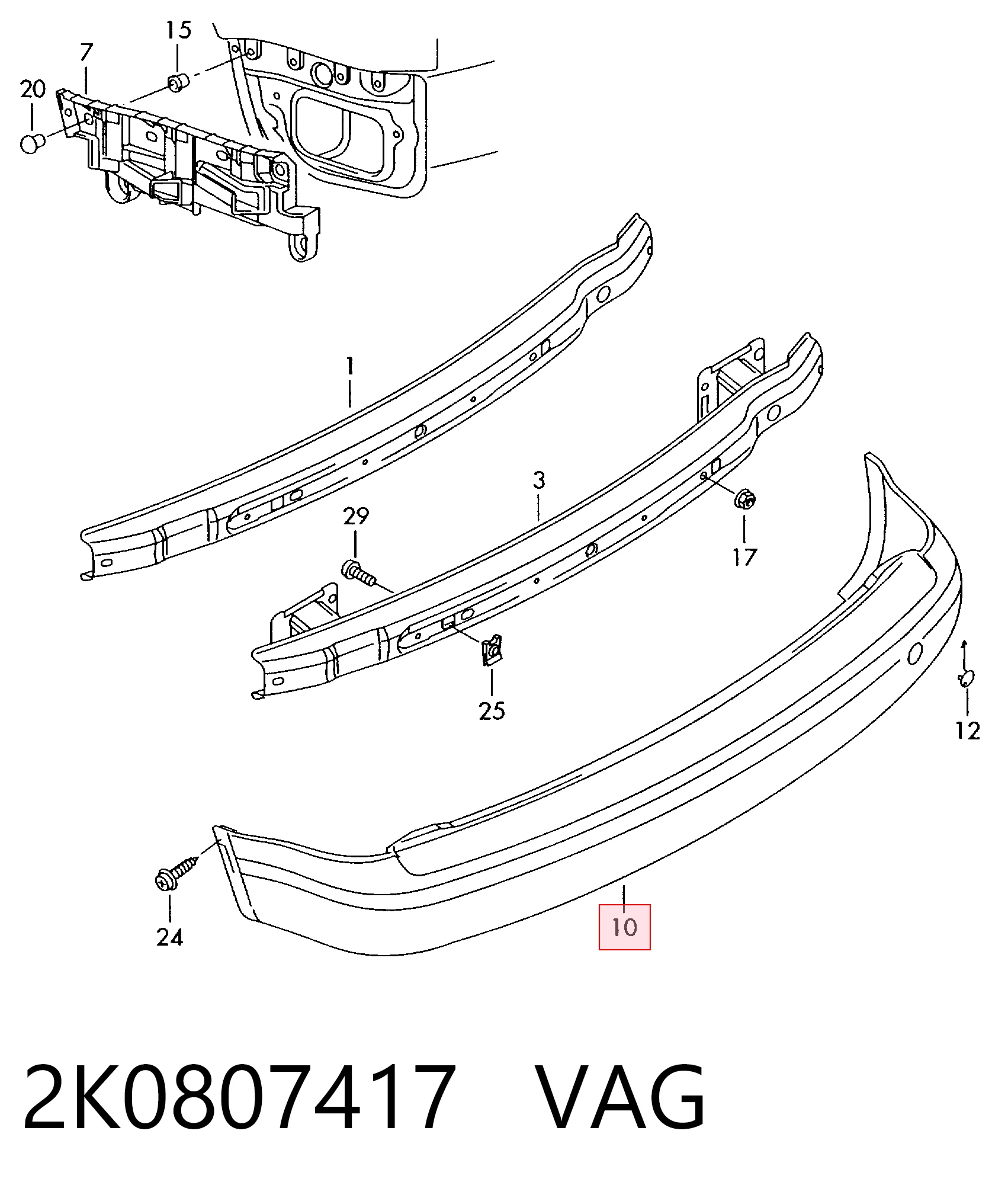 Zderzak tylny Volkswagen Caddy III awangarda (2KA, 2KH, 2CA, 2CH) (2004 - 2015) cena, od 172,68 USD