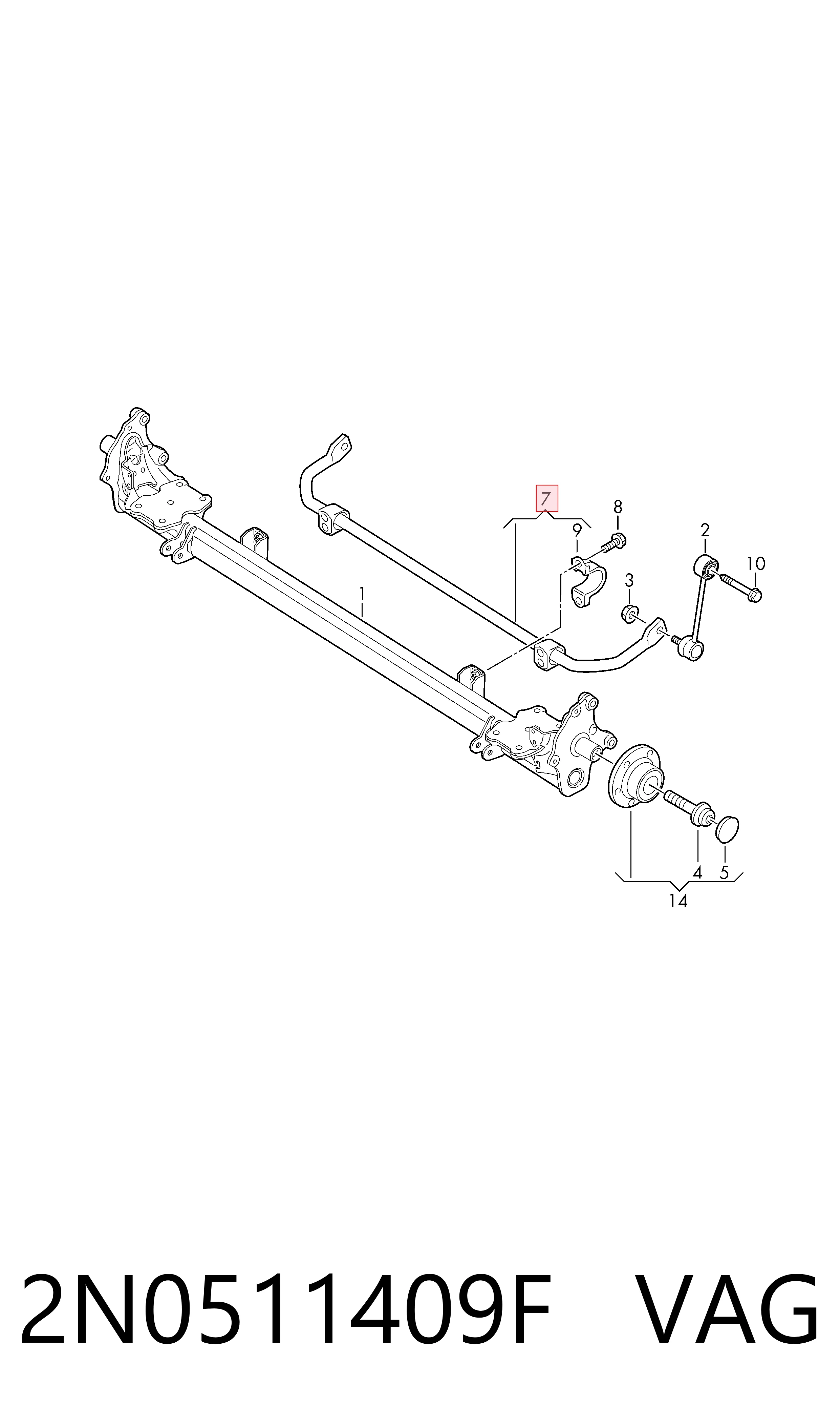 2N0511409F VAG Stabilizator tylny