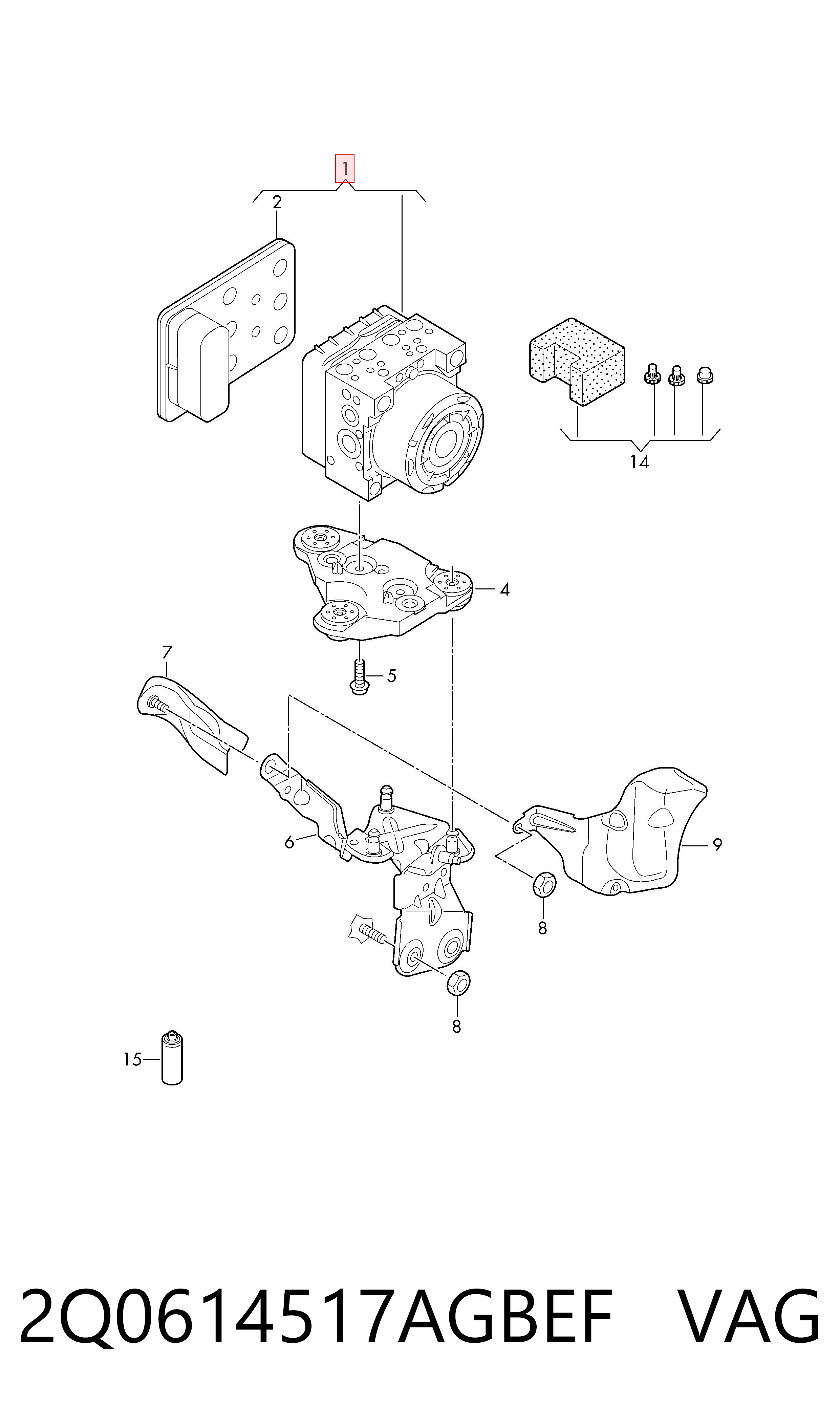 Sterownik ABS  hydrauliczny Seat Ibiza V hatchback (KJ1, KJG) (2017 - 2026) cena, od 242,10 USD