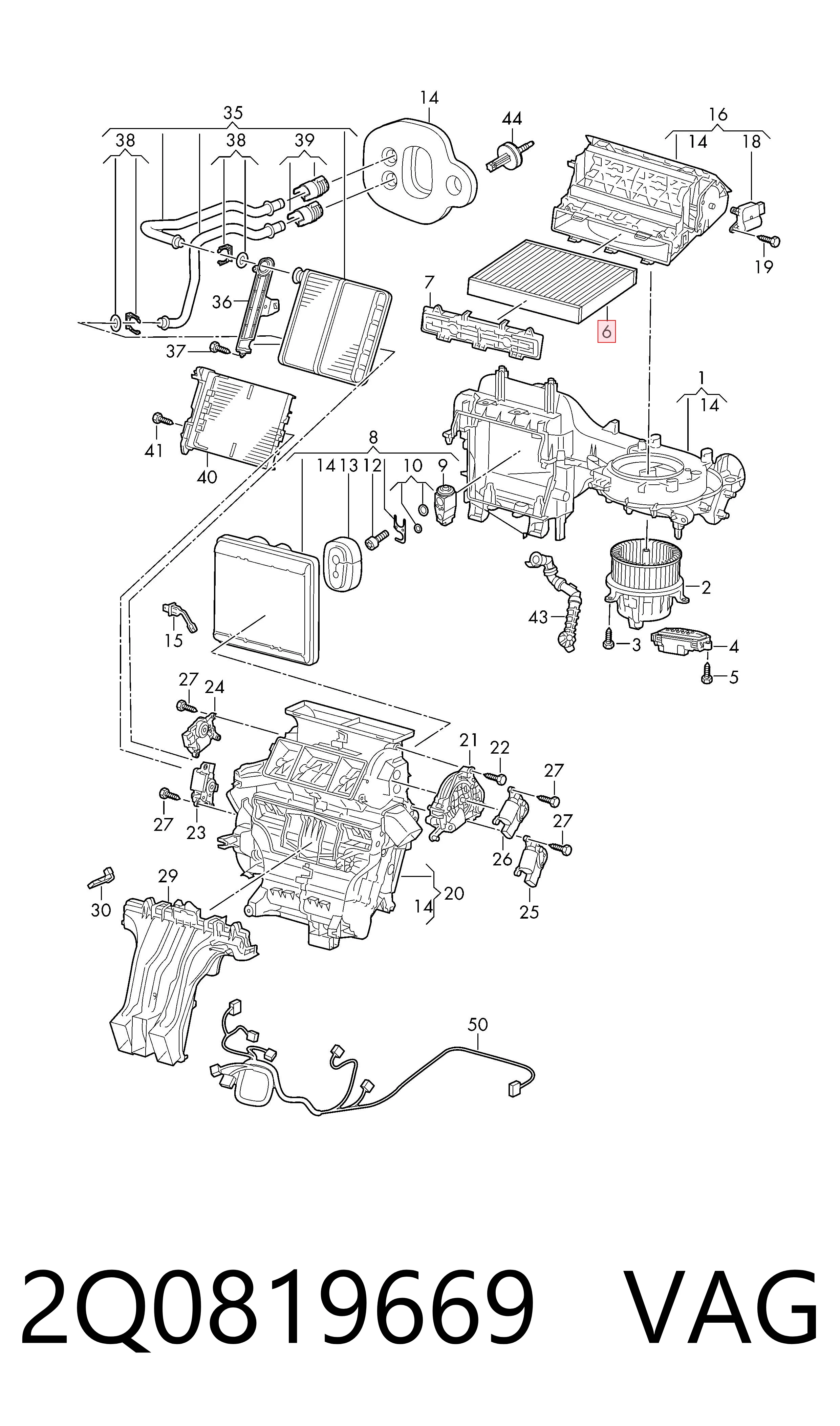 Filtr kabiny 2Q0819669 VAG