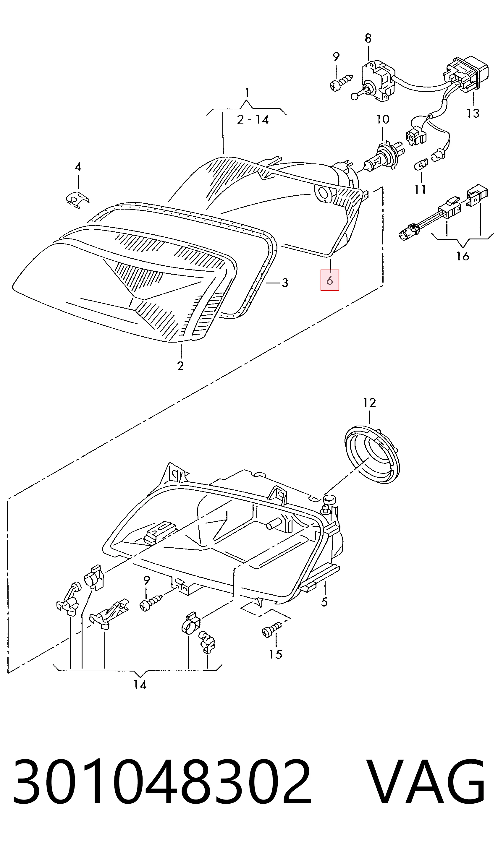 Reflektor prawy Seat Alhambra minivan (7V8, 7V9) (1996 - 2010) cena, od 60,28 USD