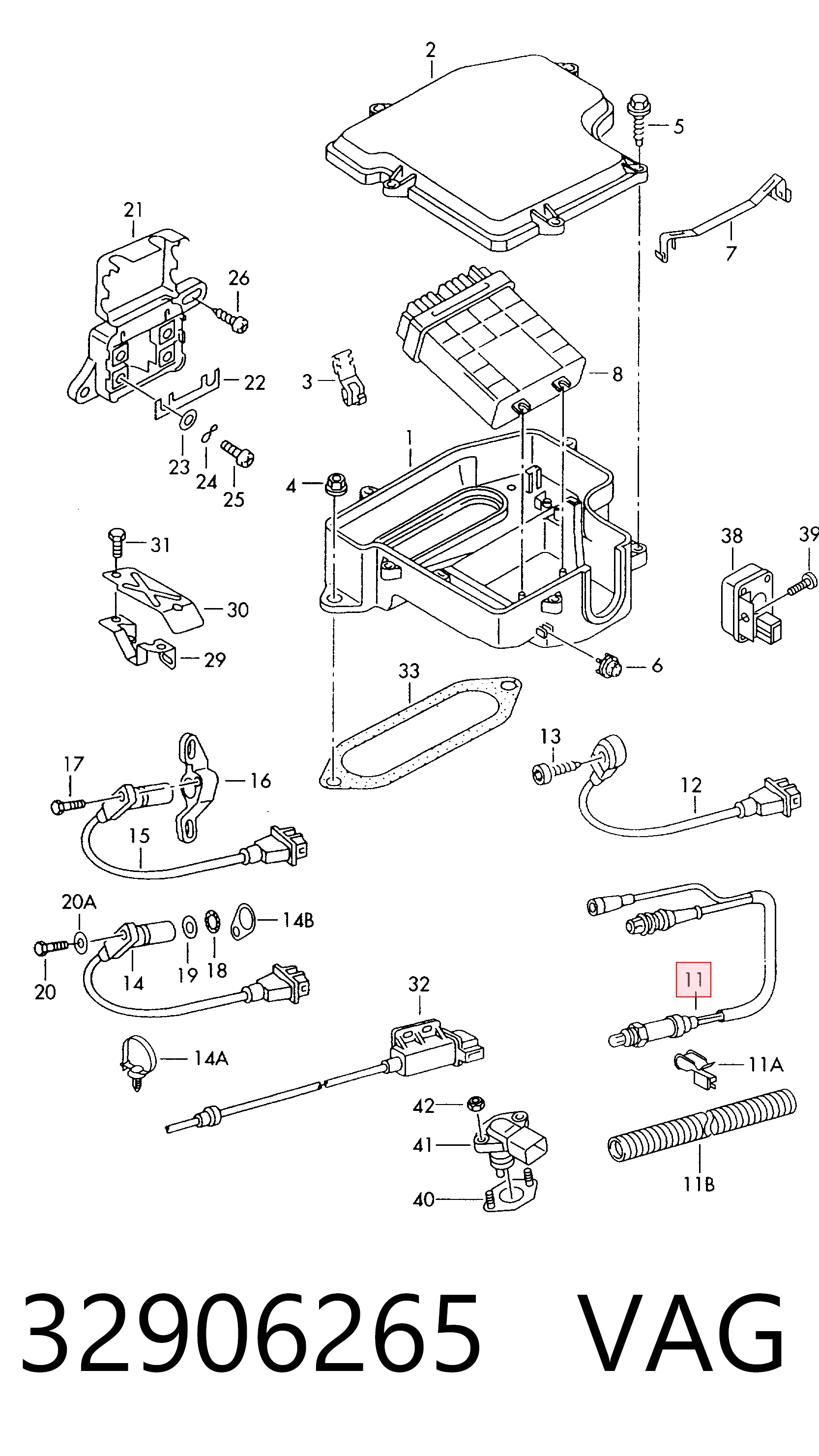 Do koszyka Sonda lambda, czujnik tlenu Audi A4 B5 8D2