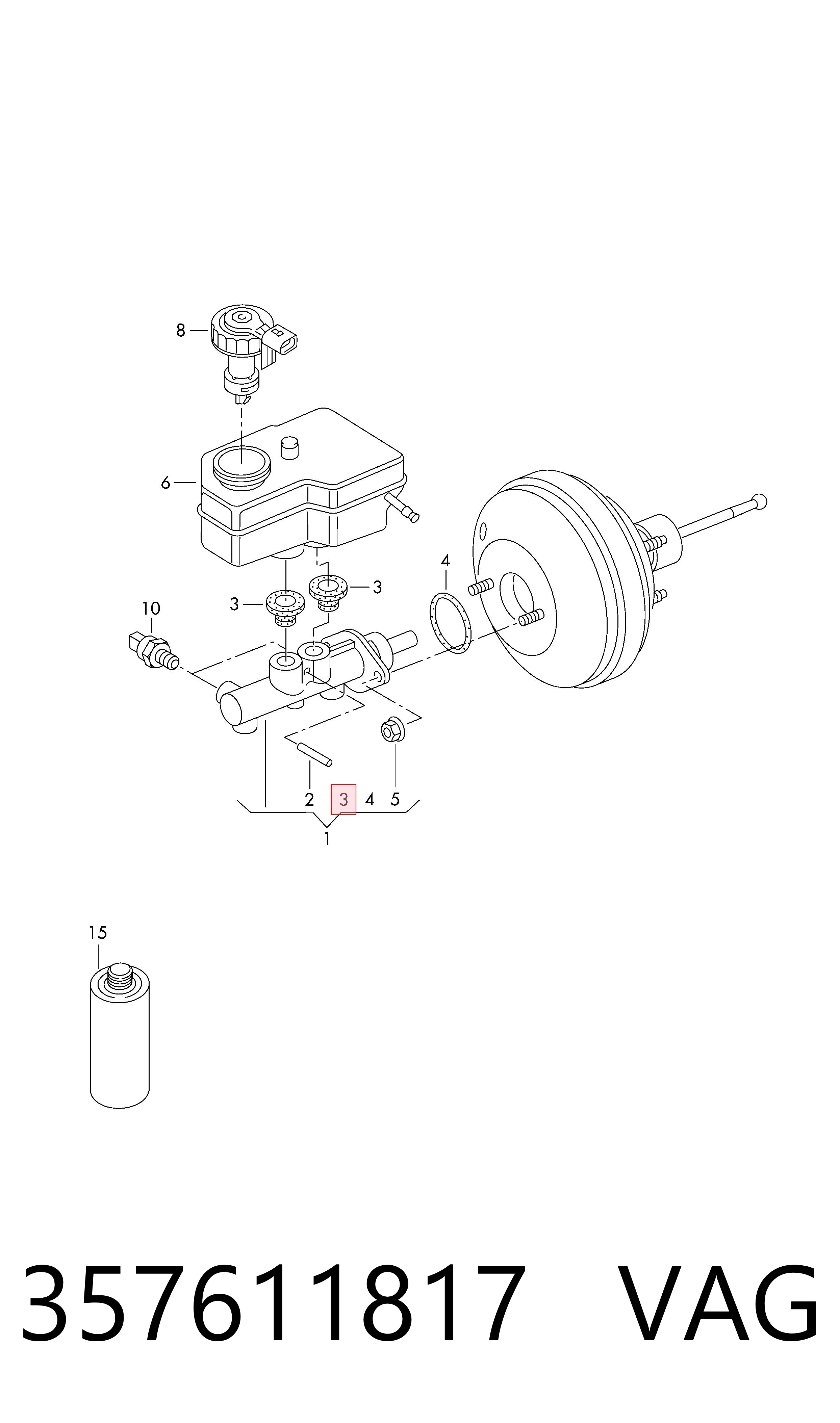Zestaw naprawczy głównego cylindra hamulcowego Volkswagen Polo IV hatchback (9N, 9A) (2001 - 2014) cena, od 4,47 USD