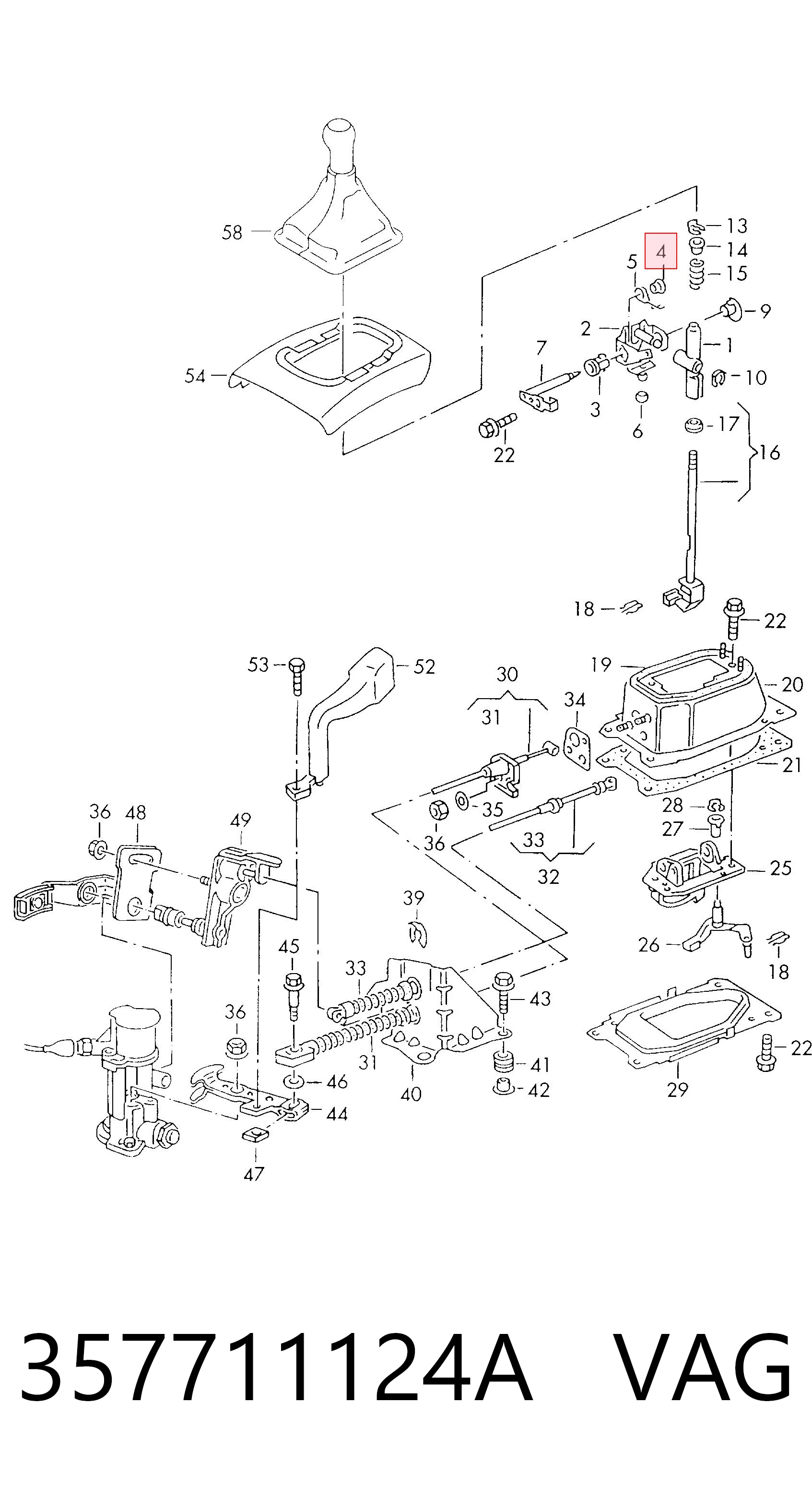 357711124A VAG Tuleja mechanizmu zmiany biegów