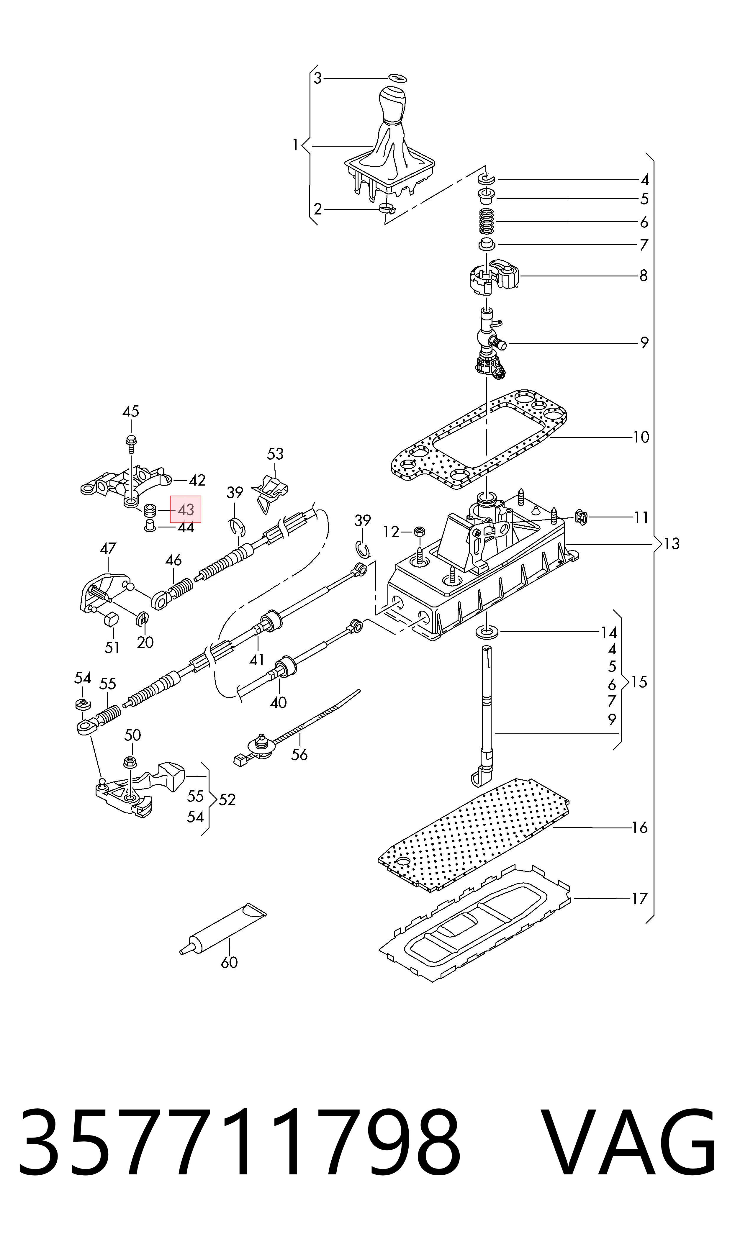Tuleja mechanizmu zmiany biegów Volkswagen Polo VI hatchback (AW1, BZ1, AE1) (2017 - 2026) cena, od 2,49 USD