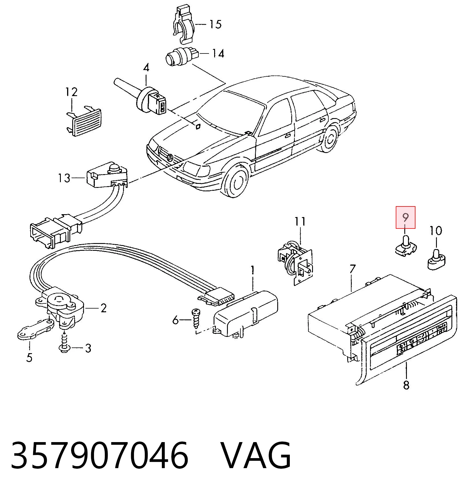 Kupić Sterownik trybów ogrzewania/klimatyzacji Volkswagen Passat  3A2, 351, 312 w dobrej cenie