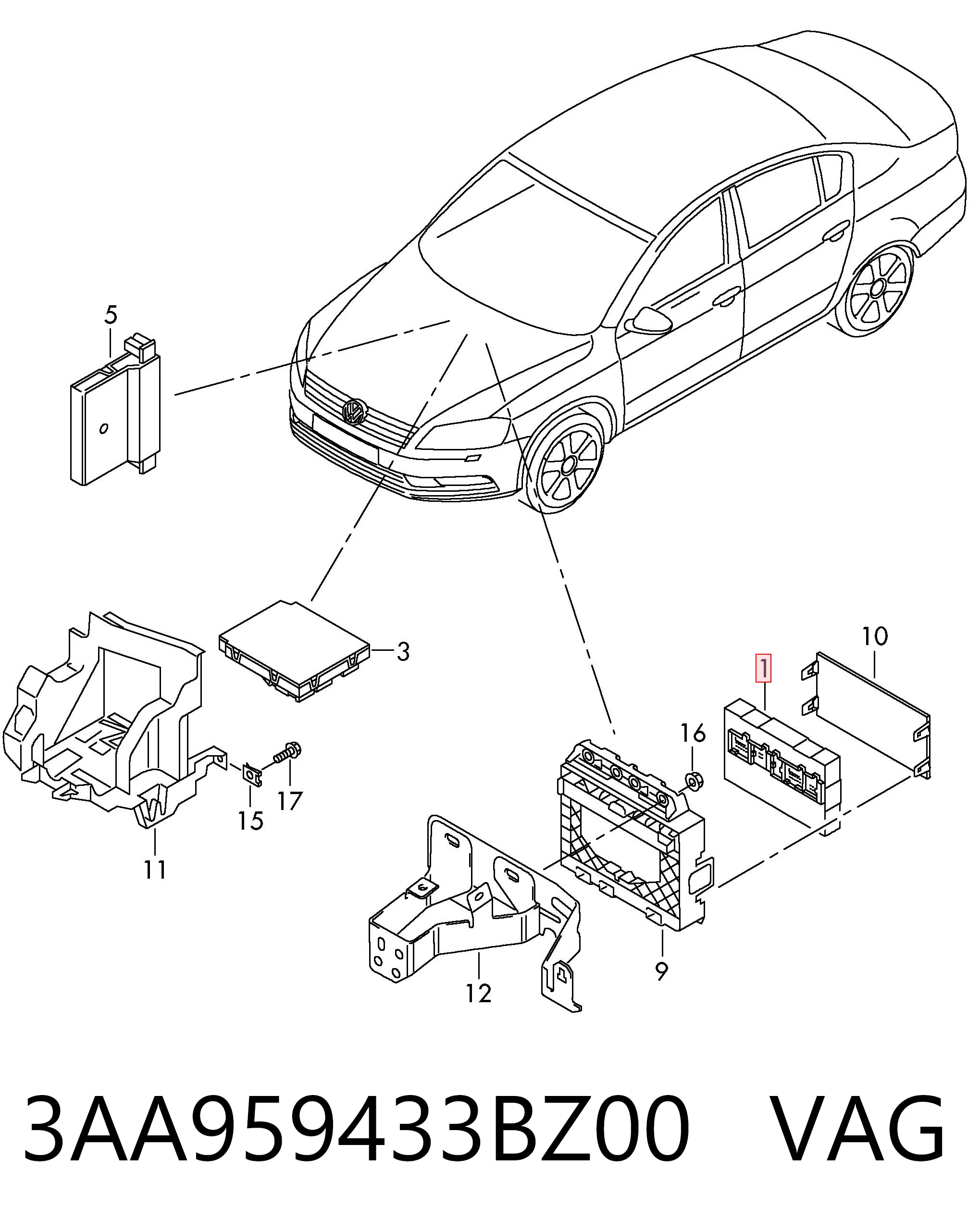 Blok komfortu do Volkswagen Passat B7 365
