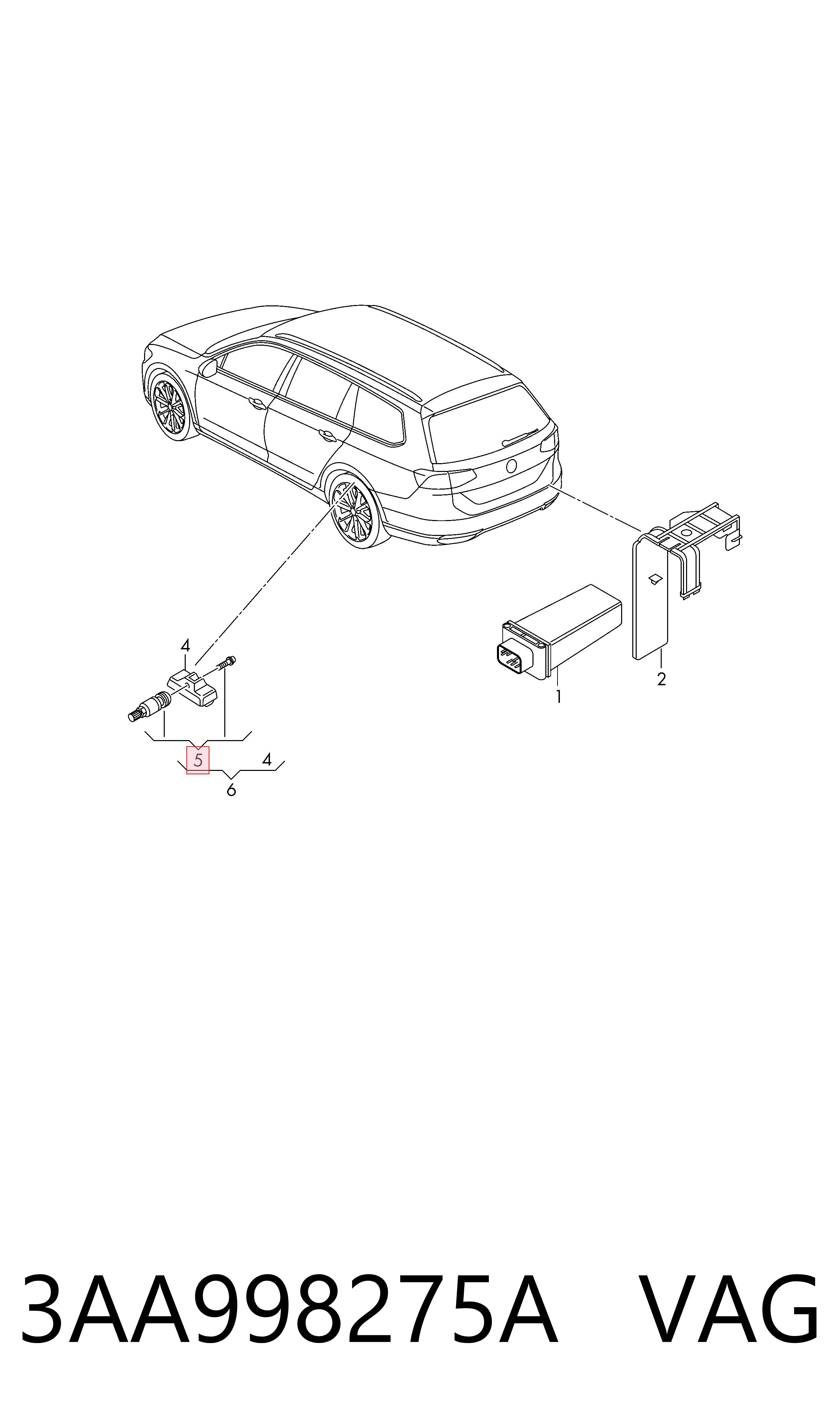 Do koszyka 95536166110 Porsche Zawór kontroli ciśnienia w oponach