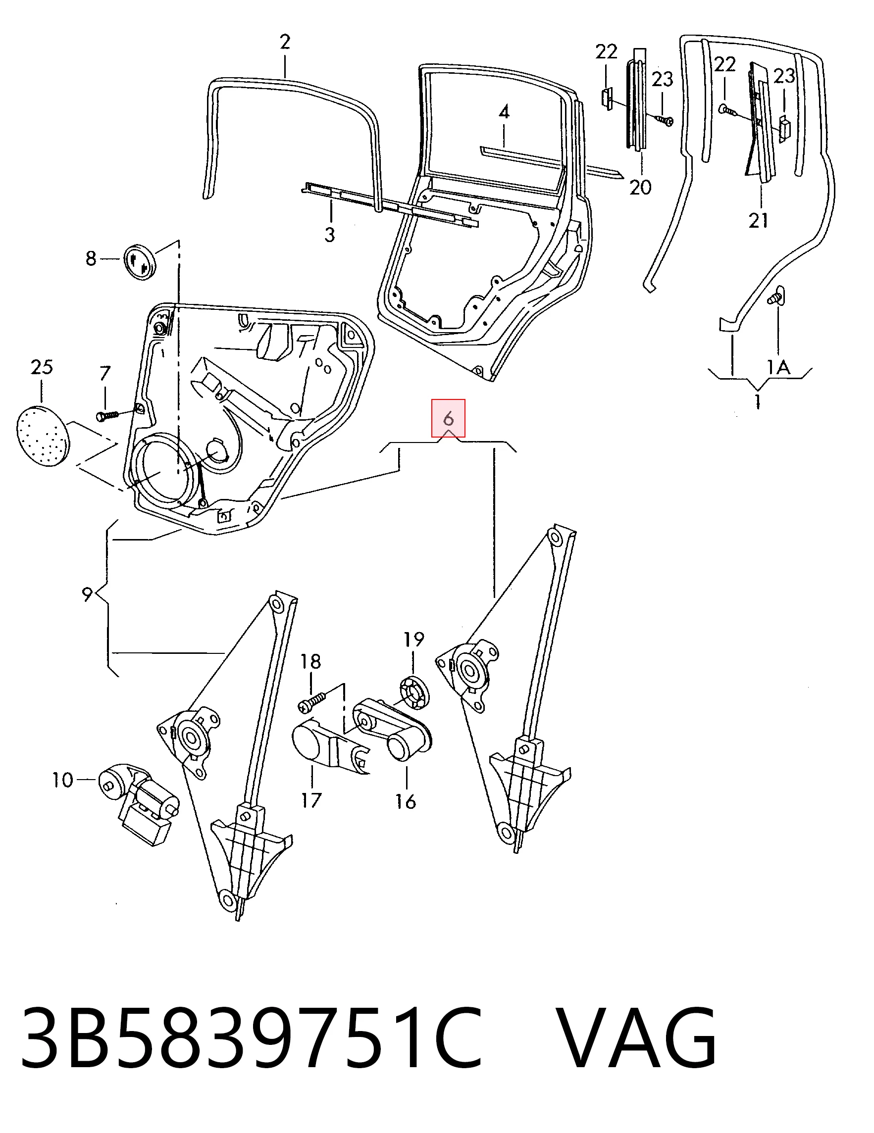 Do koszyka 9548PSG7 Polcar Mechanizm podnoszenia szyby drzwi tylnych lewych