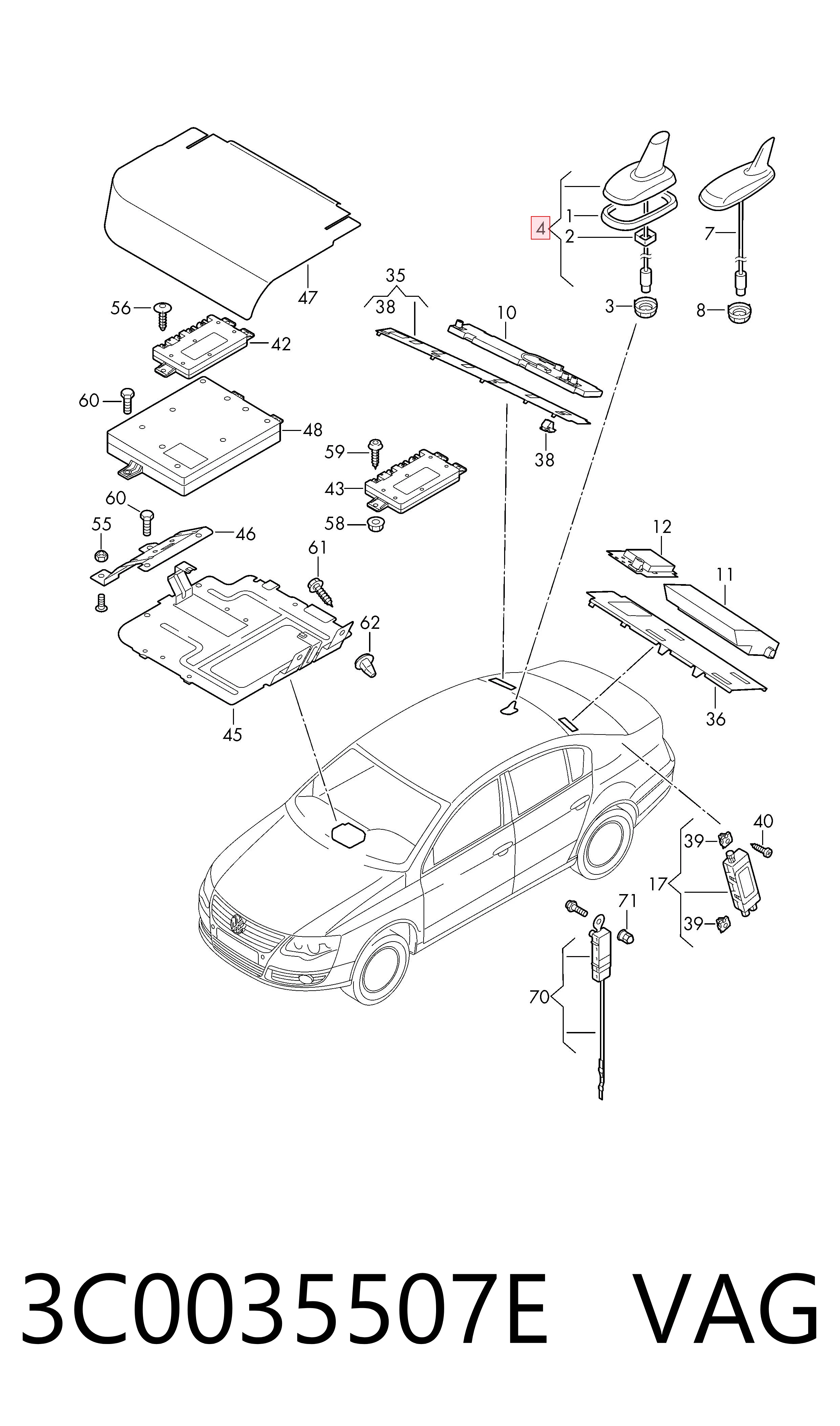 Antena do Volkswagen Caddy IV SAB, SAJ