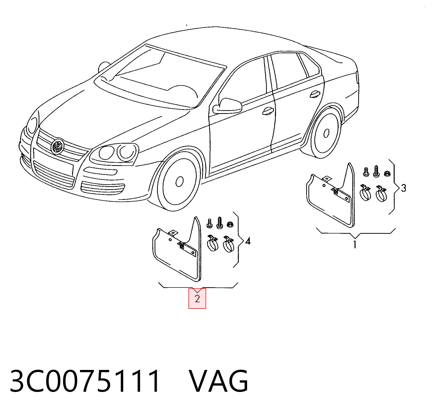 Chlapacze przednie, zestaw do Volkswagen Passat 3C2