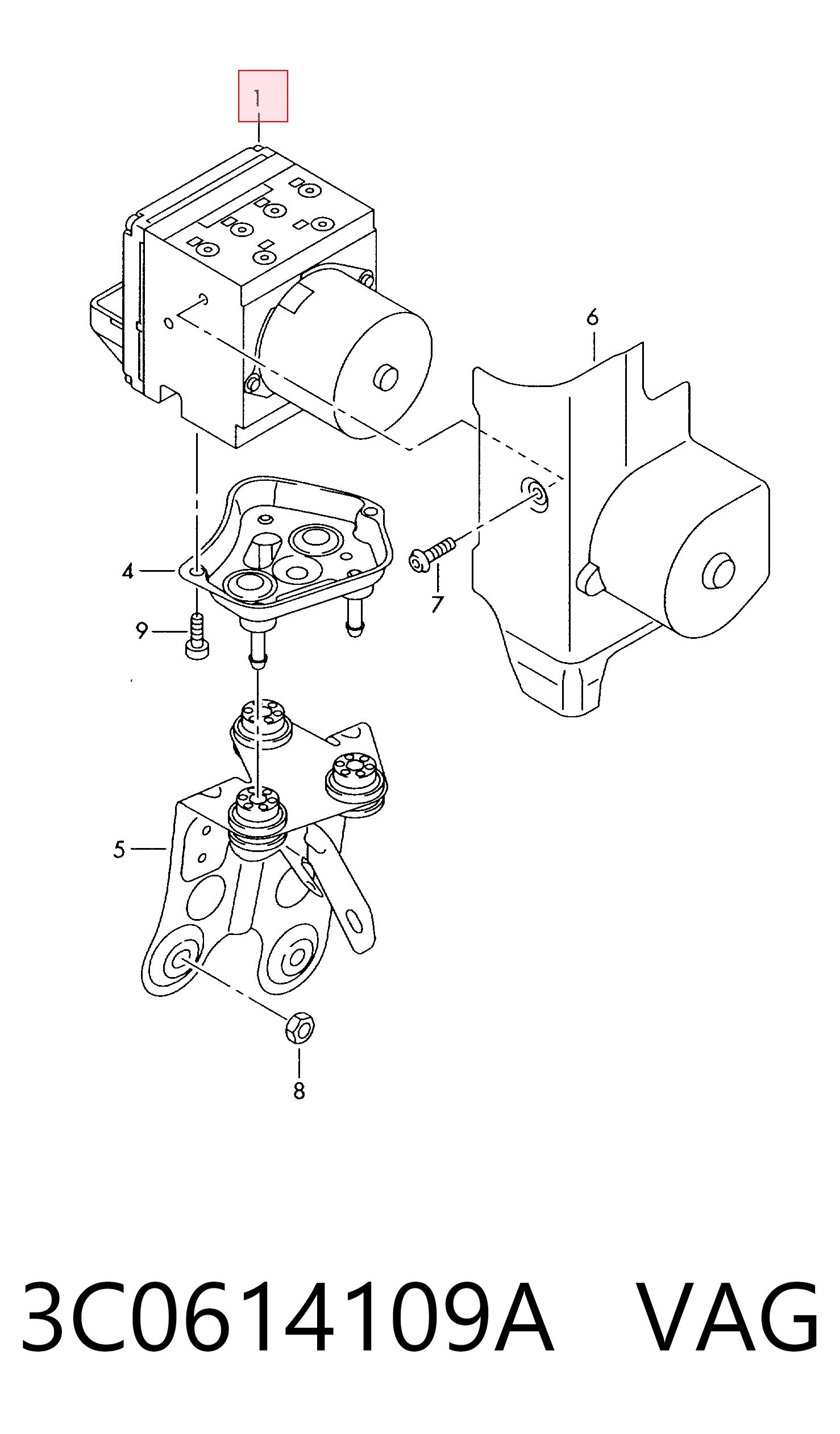 3C0614109A VAG Sterownik ABS  hydrauliczny