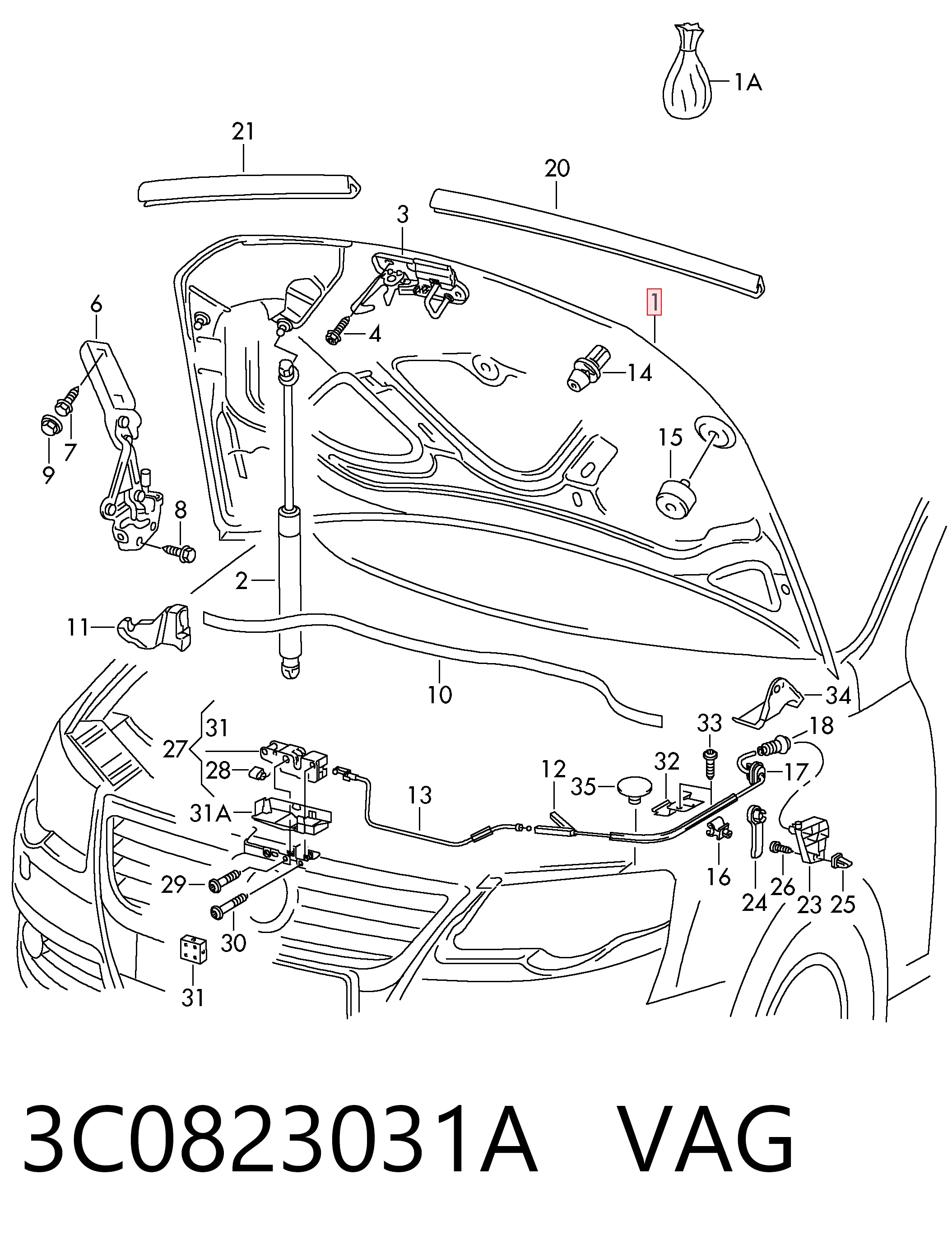 Maska silnika Volkswagen Passat B6 sedana (3C2) (2005 - 2011) cena, od 286,43 USD