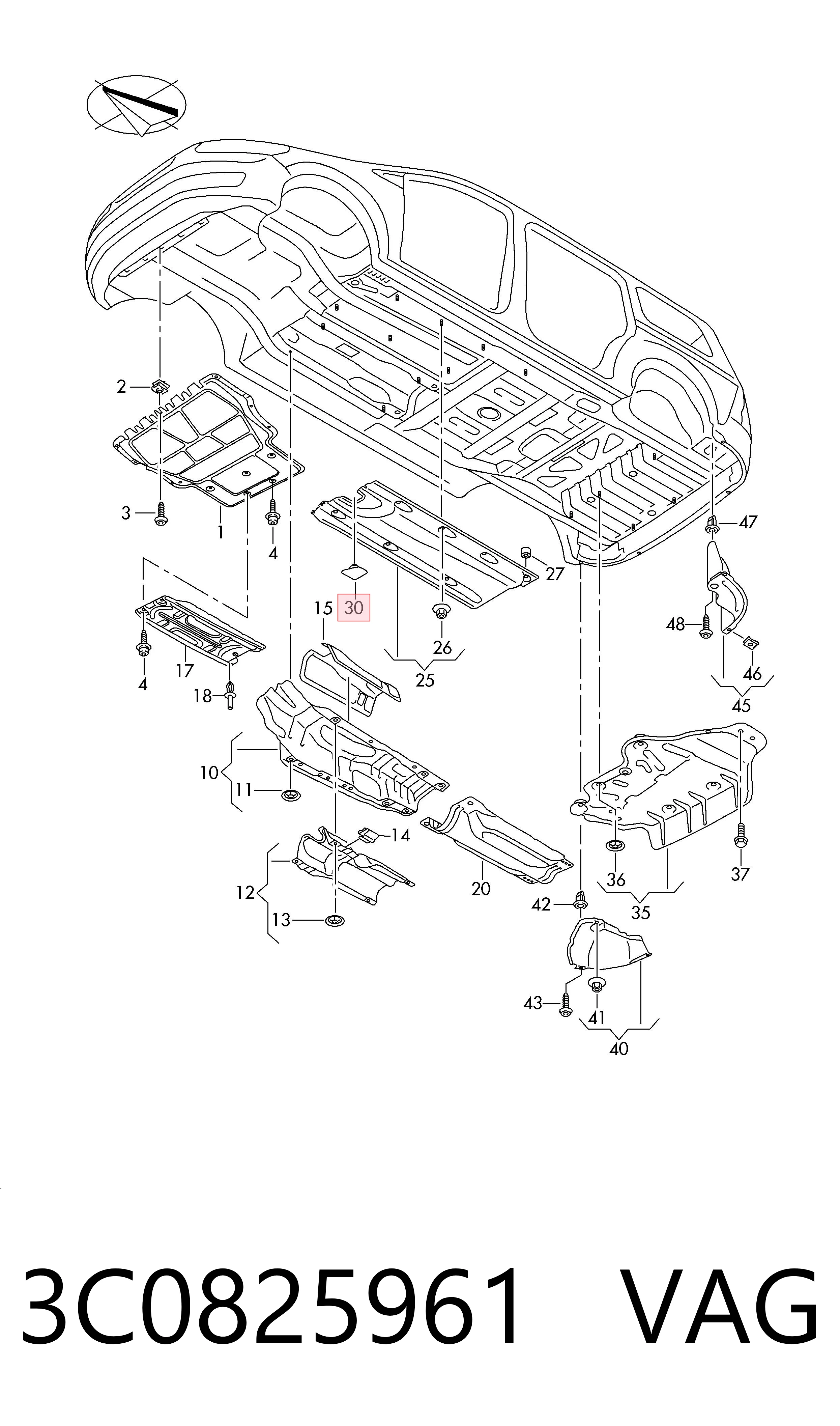 Wkładka dna nadwozia do Volkswagen Passat B7 362
