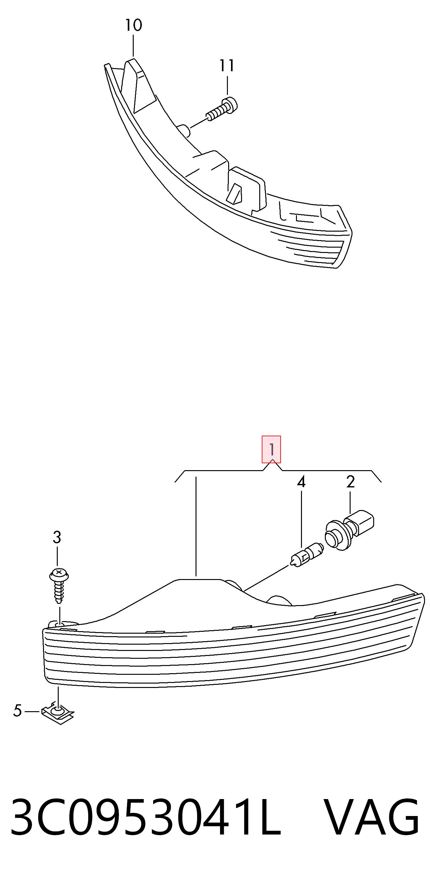 3C0953041L VAG Kierunkowskaz lewy