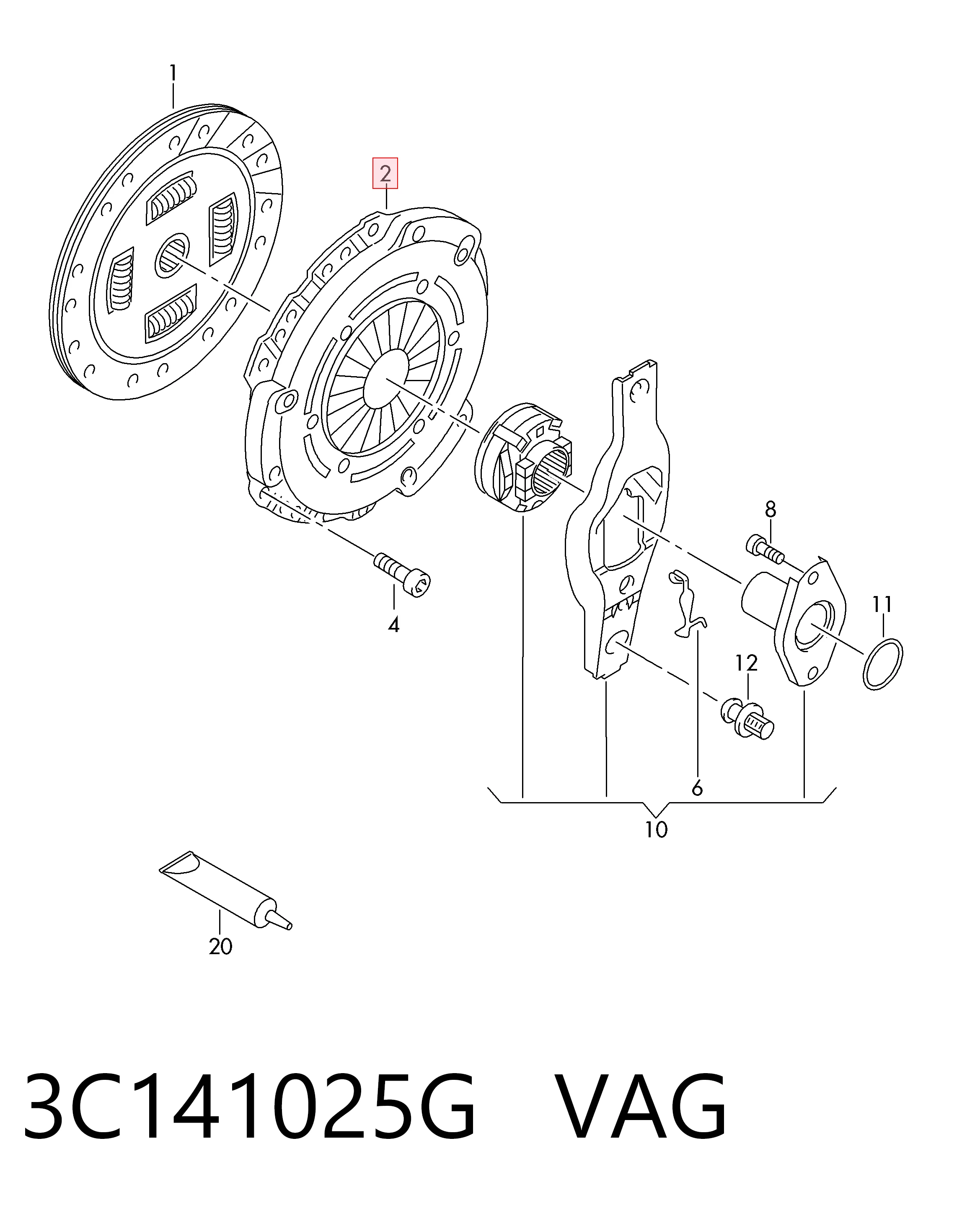 Docisk sprzęgła do Skoda Octavia III A7 5E3, NL3, NR3
