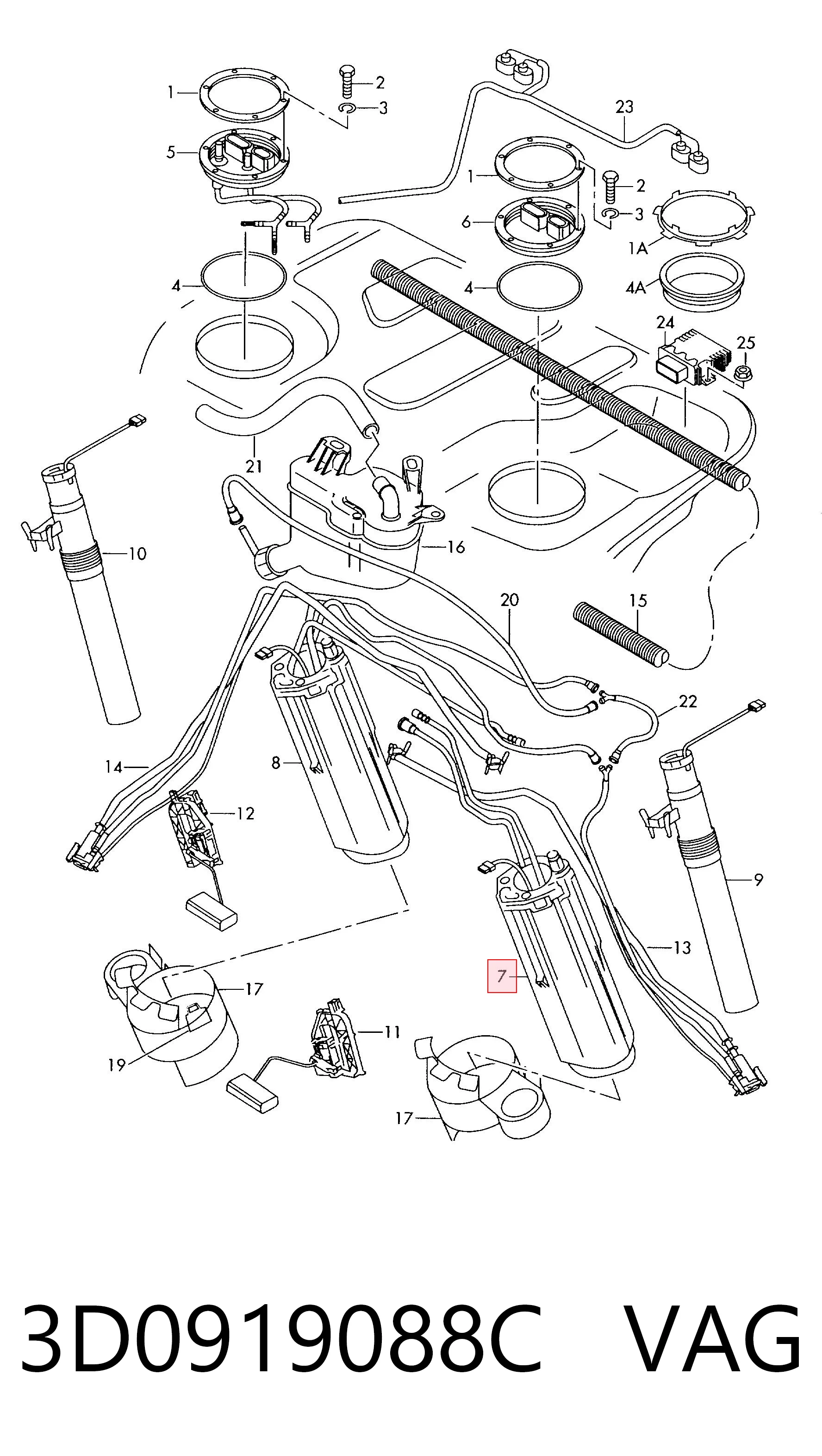 Moduł pompy paliwowej z czujnikiem poziomu paliwa do Audi A8 D3 4E2, 4E8