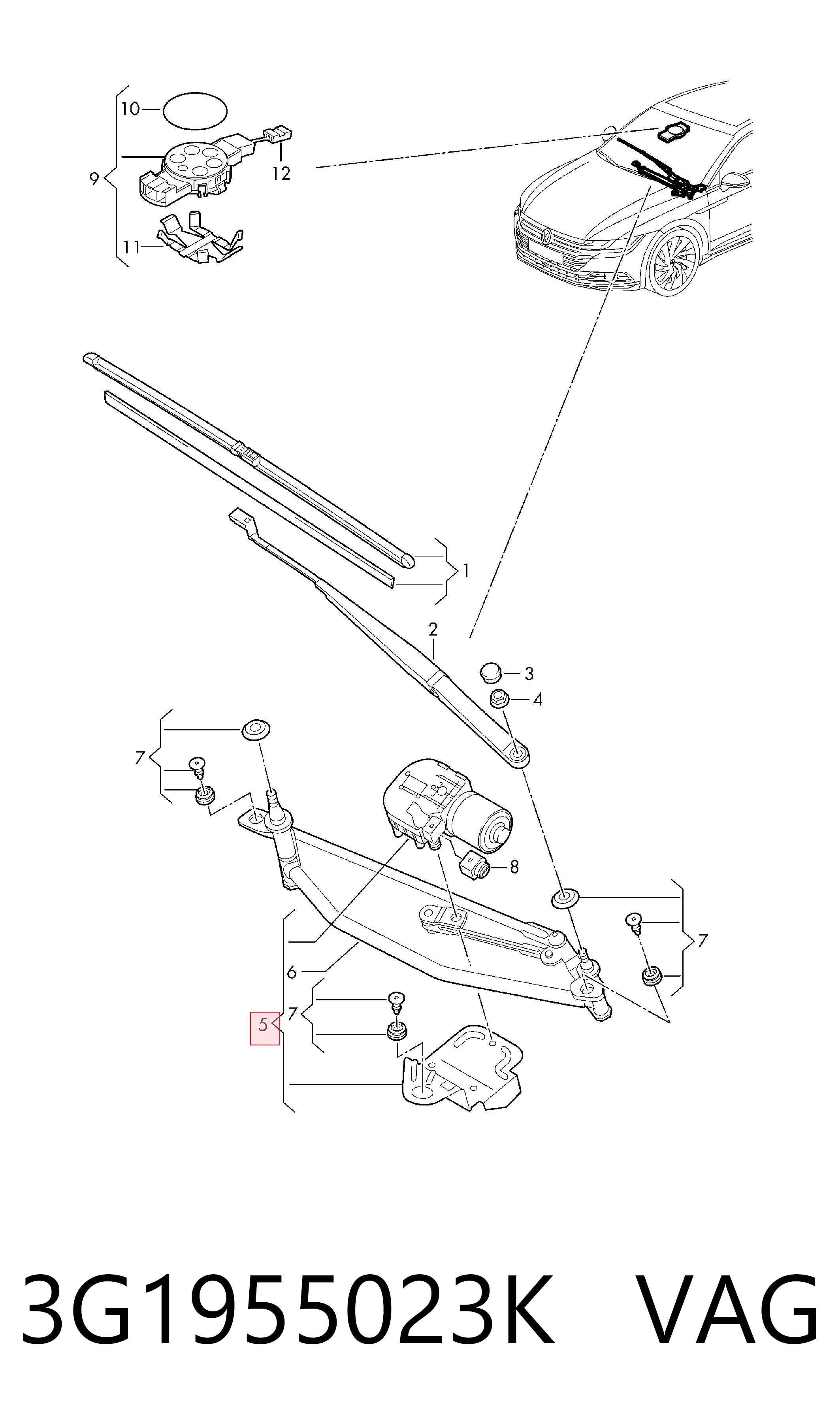 Mechanizm wycieraczek Volkswagen Passat ALLTRACK B8 kombi (3G5, CB5) (2015 - 2026) cena, od 83,27 USD