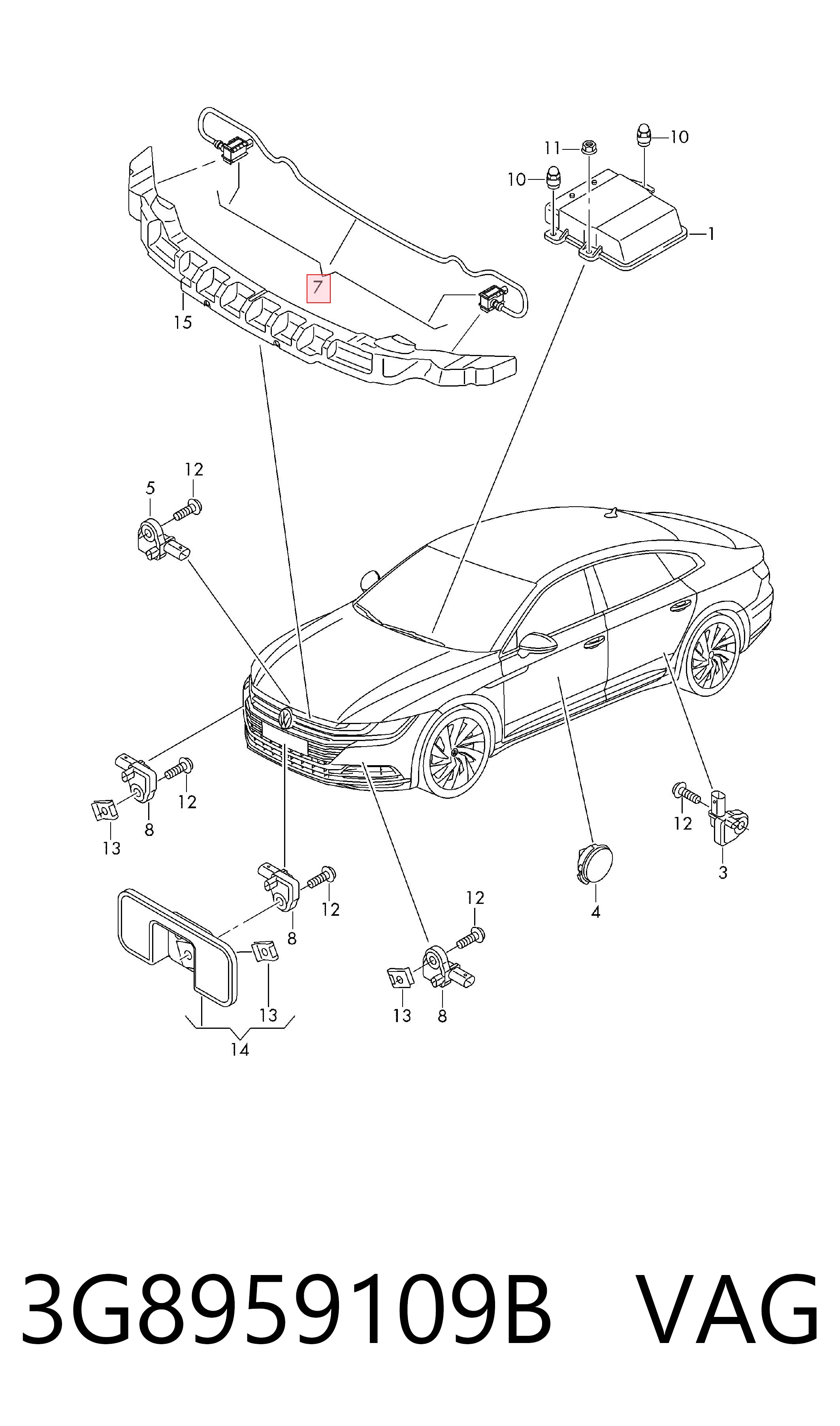 3G8959109B VAG Czujnik AIRBAG przedni