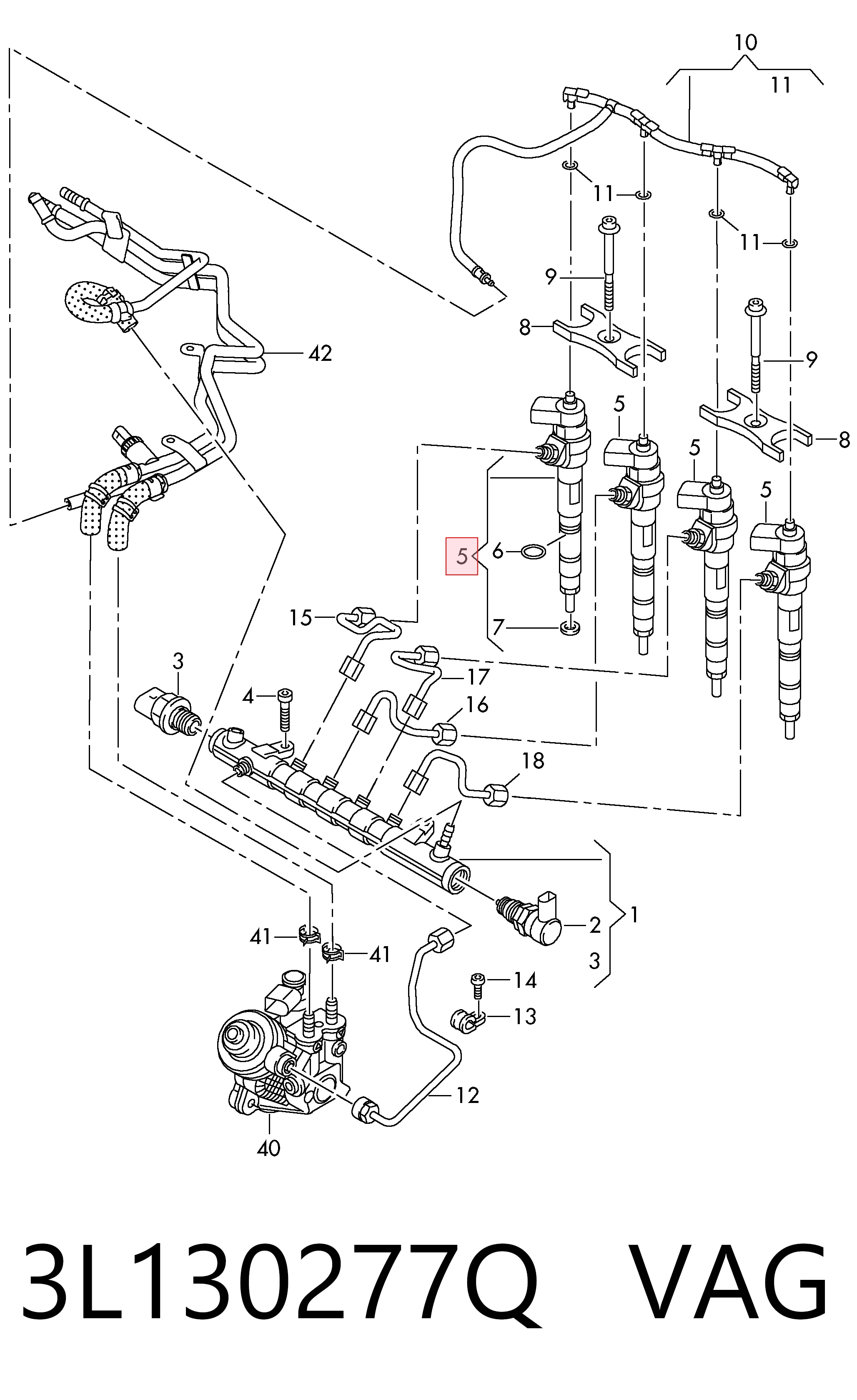 Do koszyka Wtryskiwacz paliwa Volkswagen AMAROK  2HA, 2HB, S1B, S6B, S7A, S7B