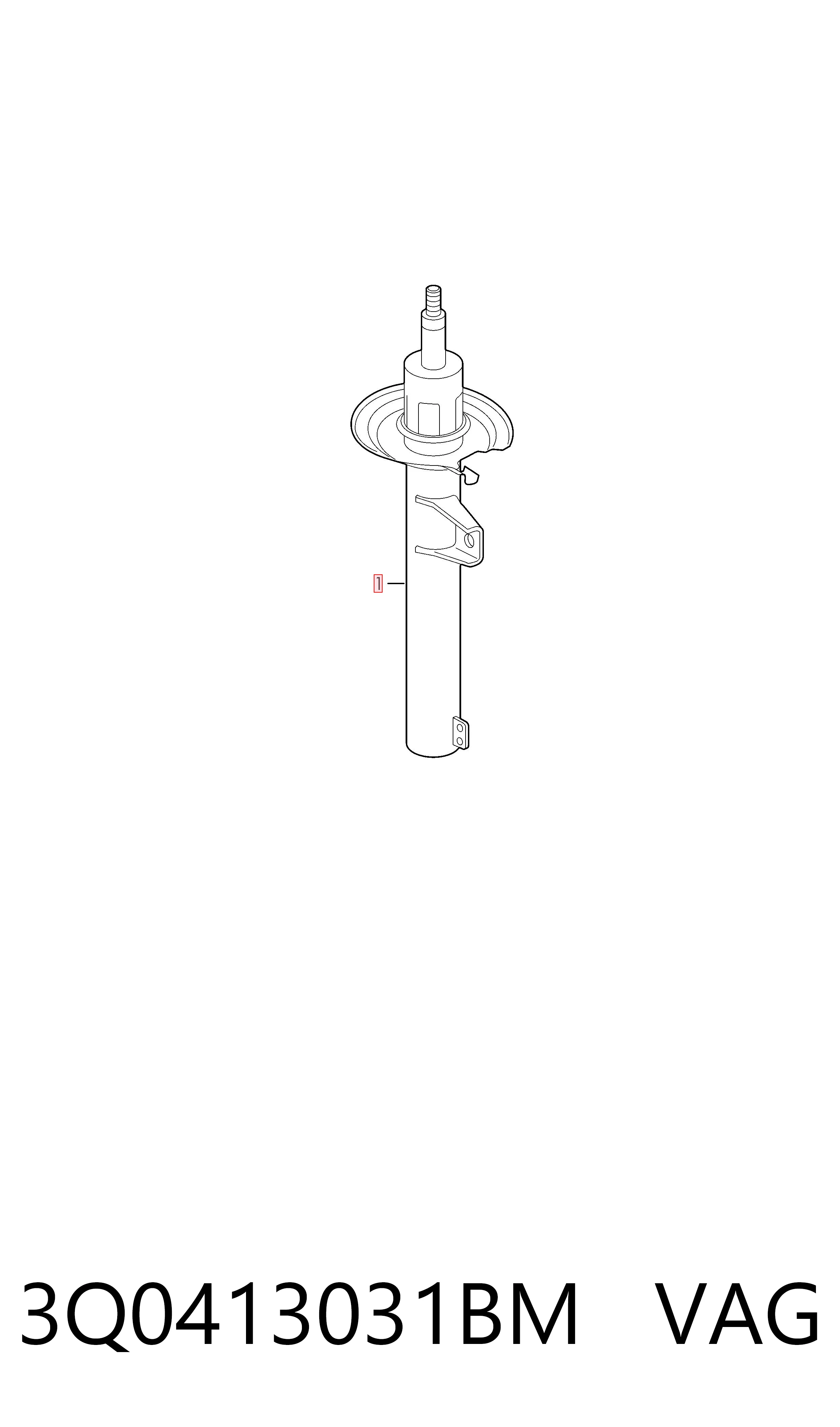 3Q0413031BM VAG Amortyzator przedni