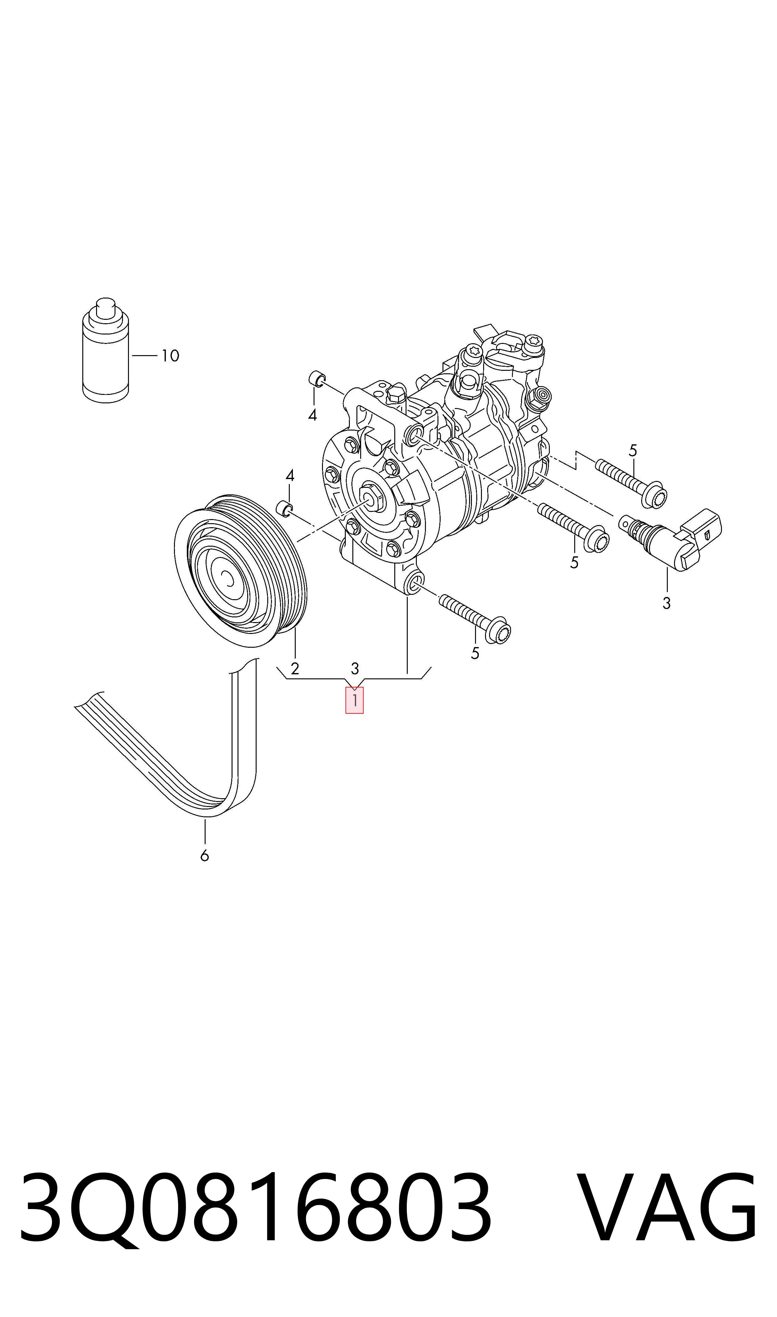 3Q0816803 VAG Sprężarka klimatyzacji