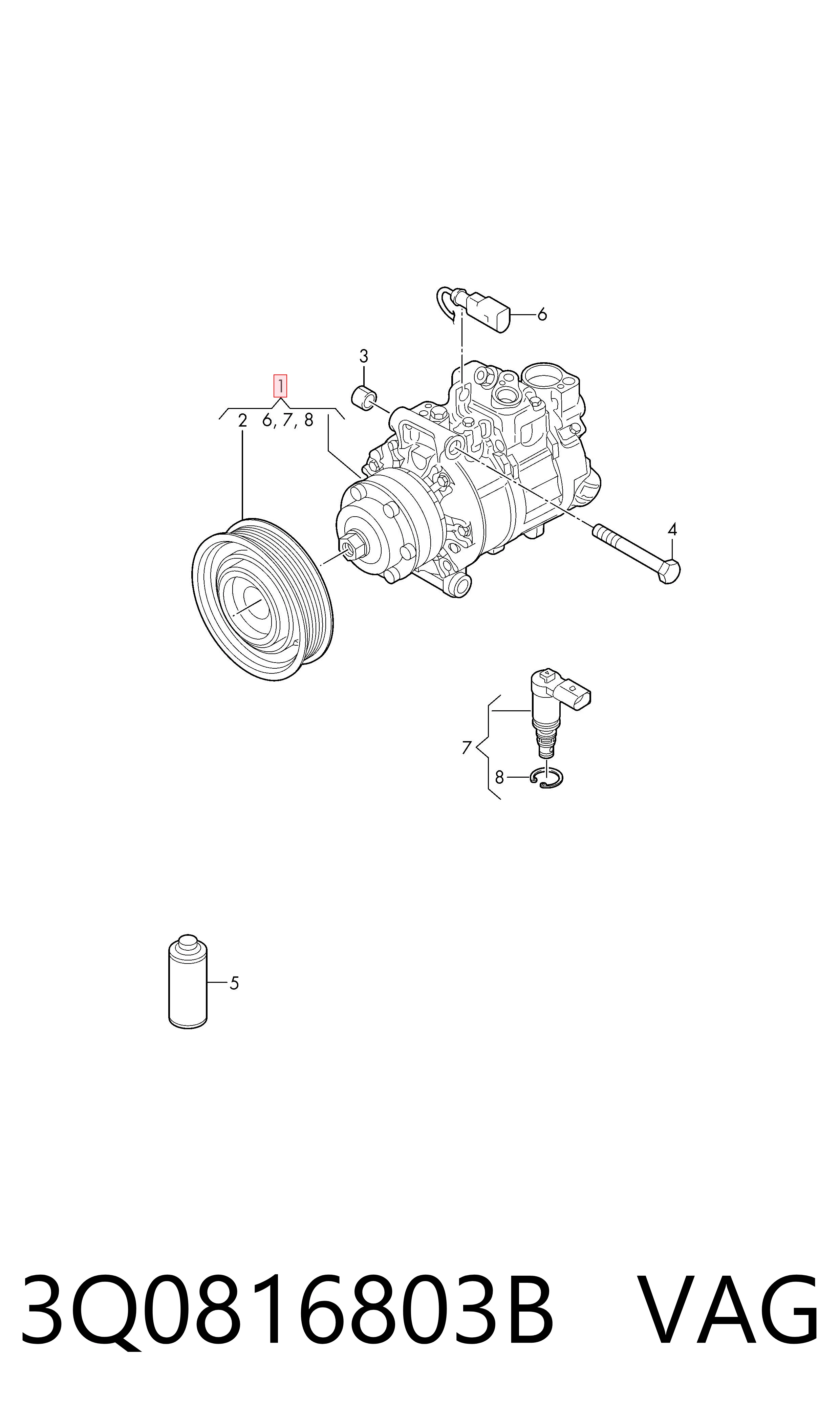 3Q0816803B VAG Sprężarka klimatyzacji
