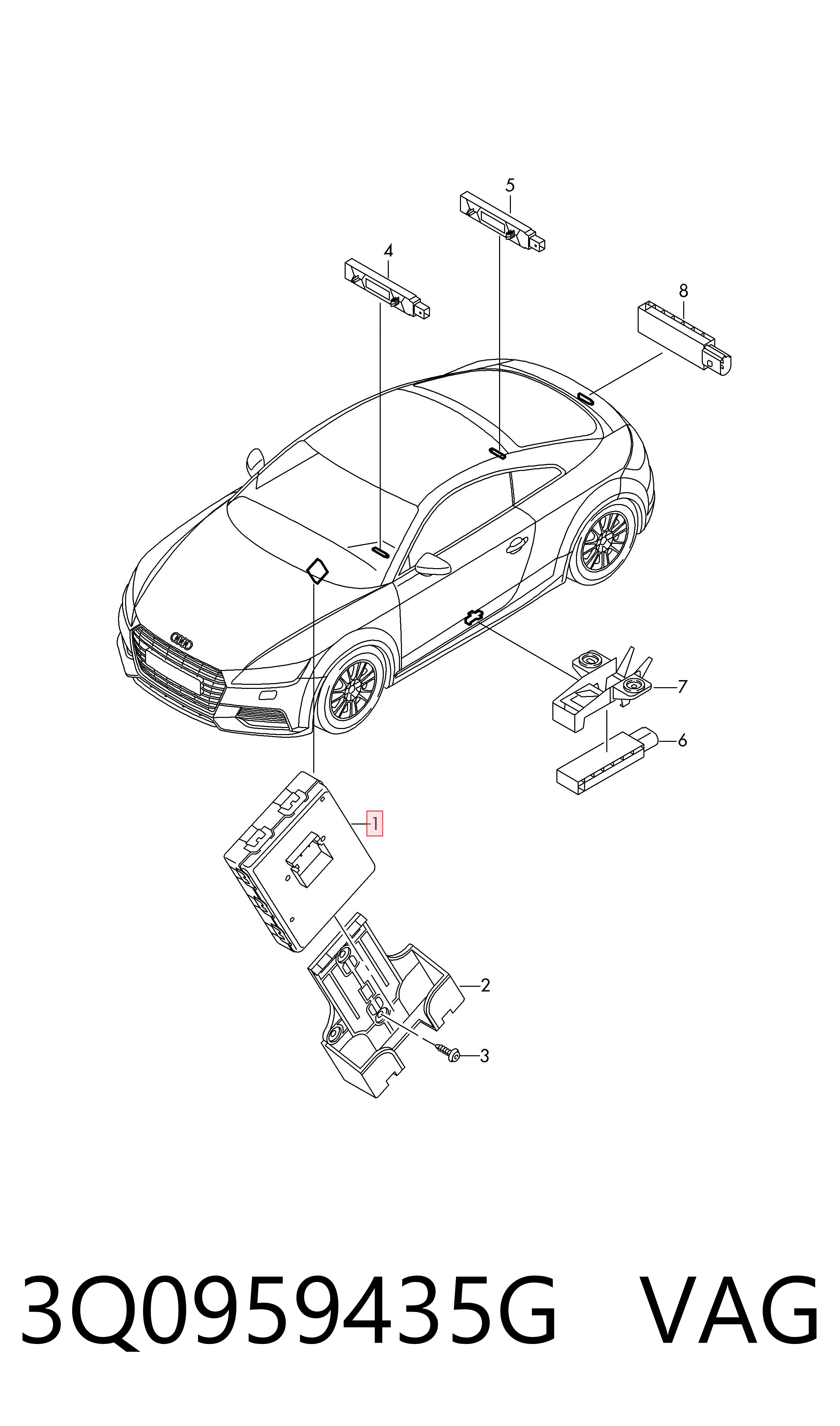 3Q0959435G VAG Sterownik immobilizera