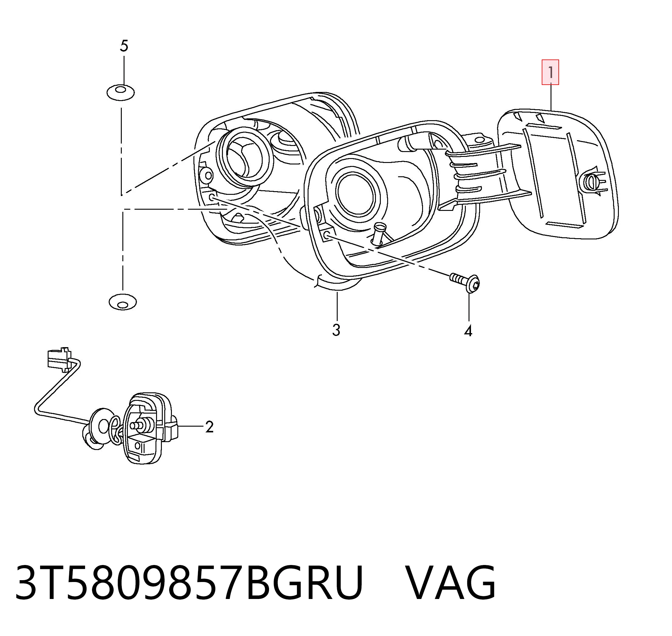 3T5809857BGRU VAG Klapka wlewu paliwa