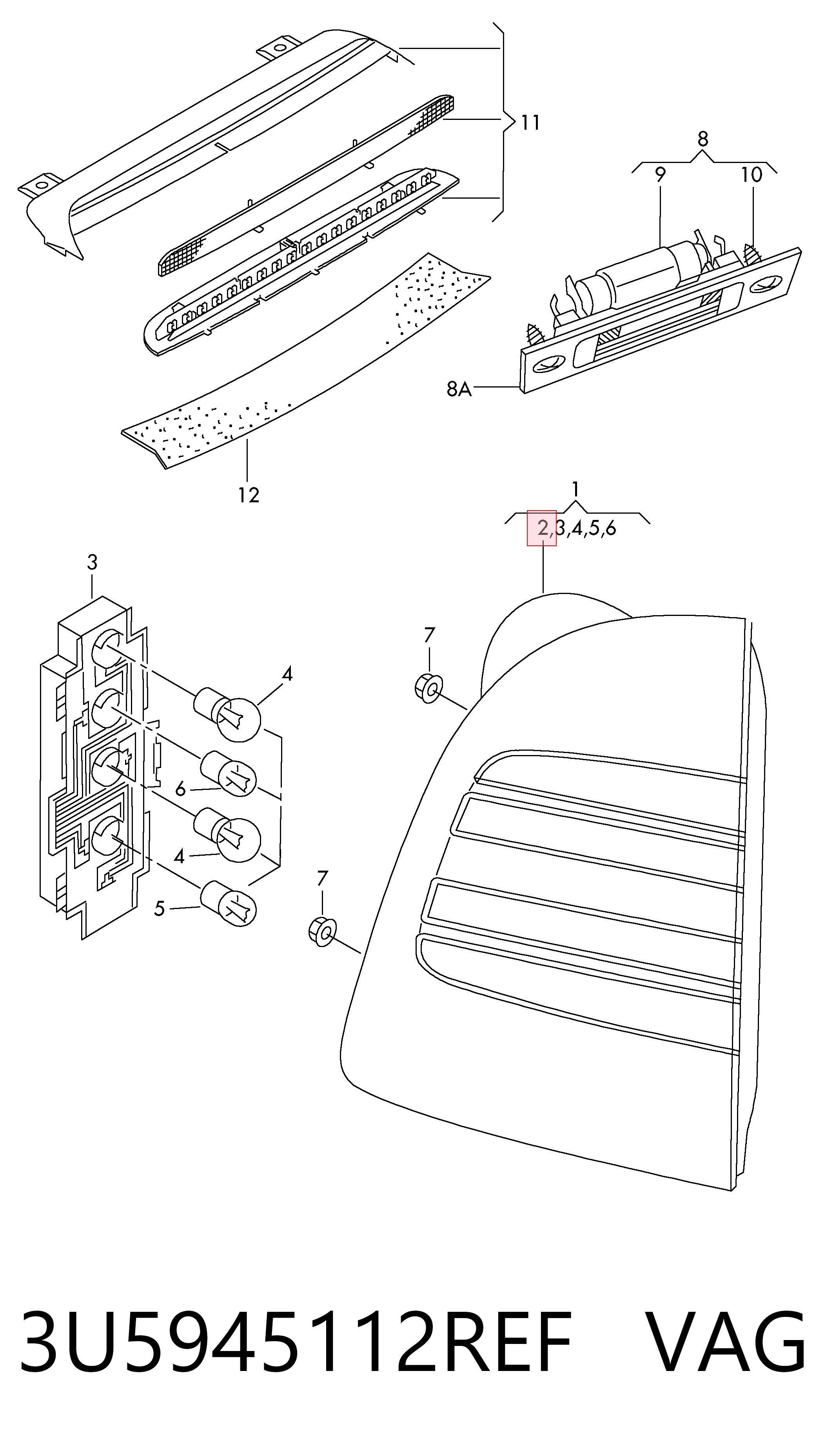 Do koszyka Lampa zespolona tylna prawa Skoda SuperB I 3U4