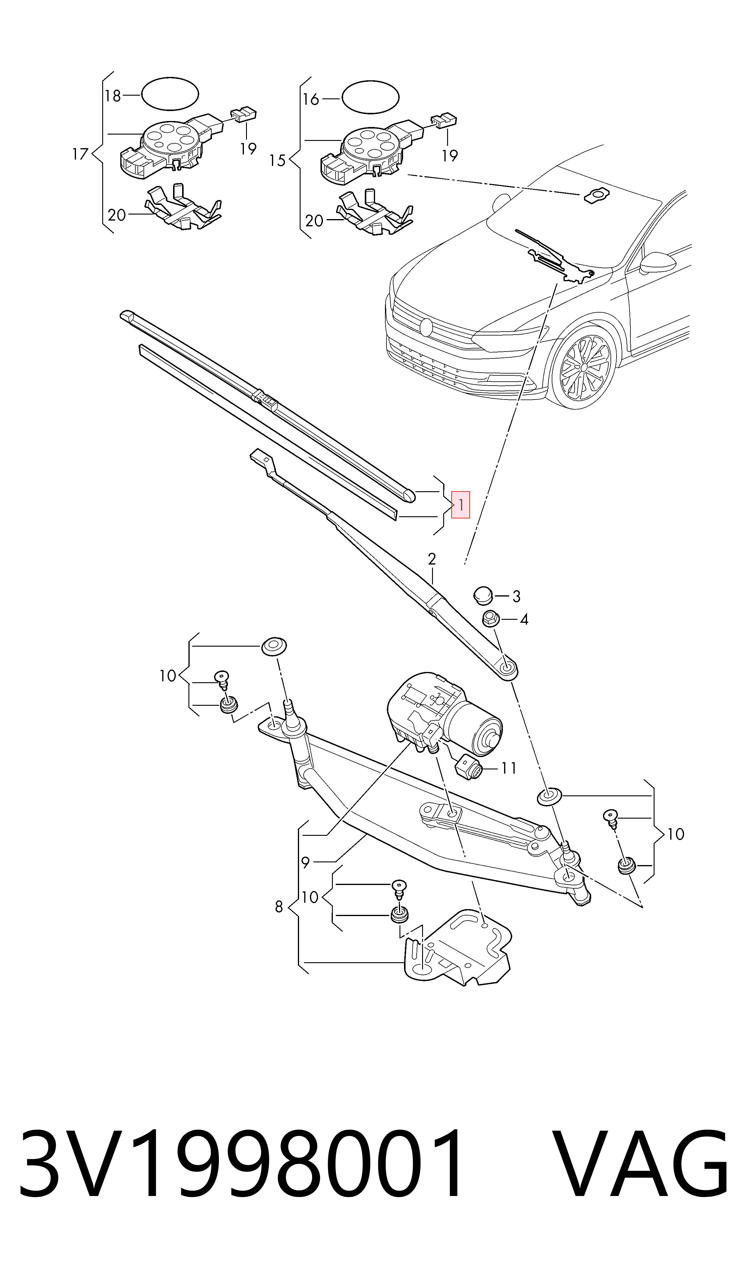 Pióro wycieraczki szyby przedniej, zestaw (2 szt.) 6000625962 Fiat/Alfa/Lancia