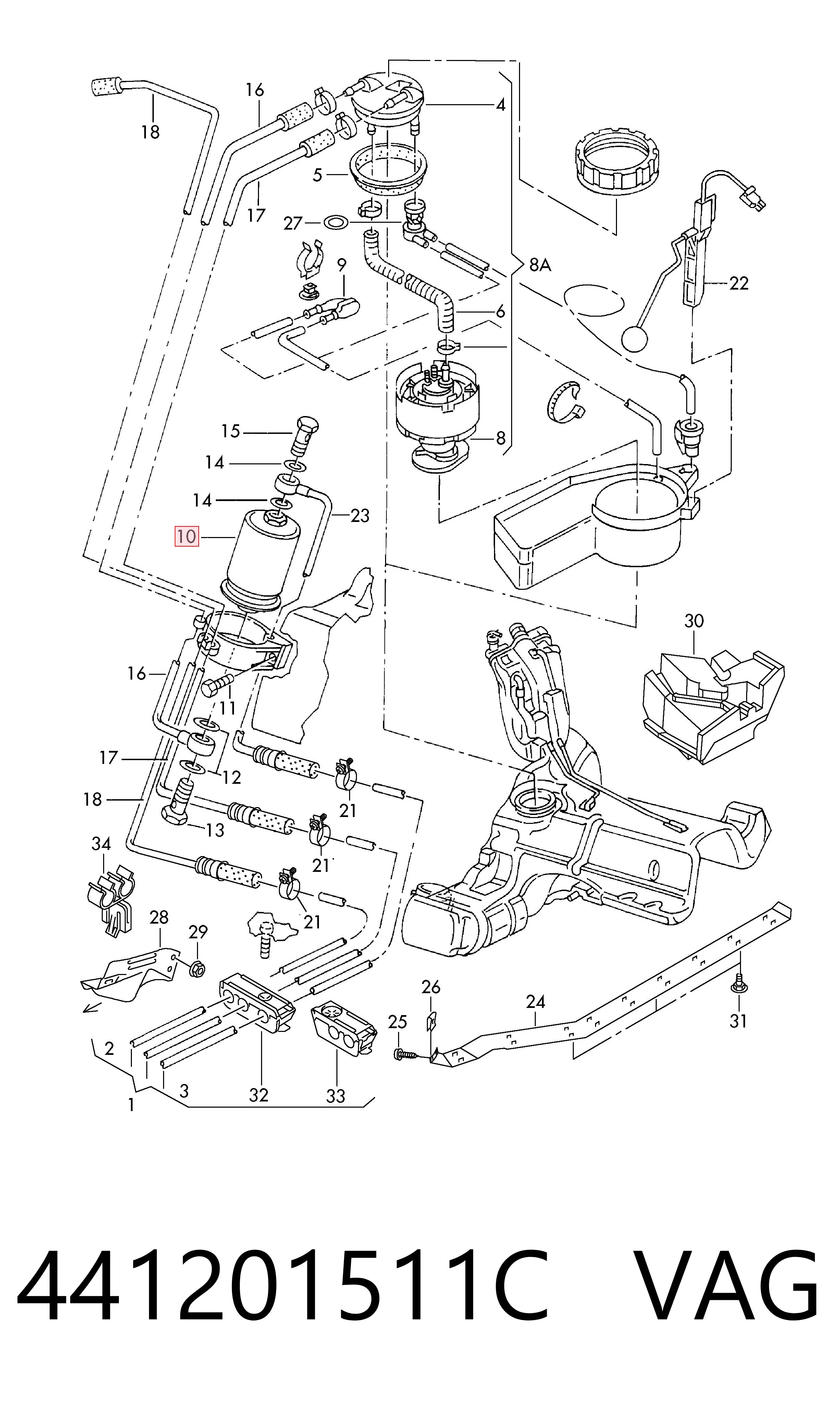 441201511C VAG Filtr paliwa